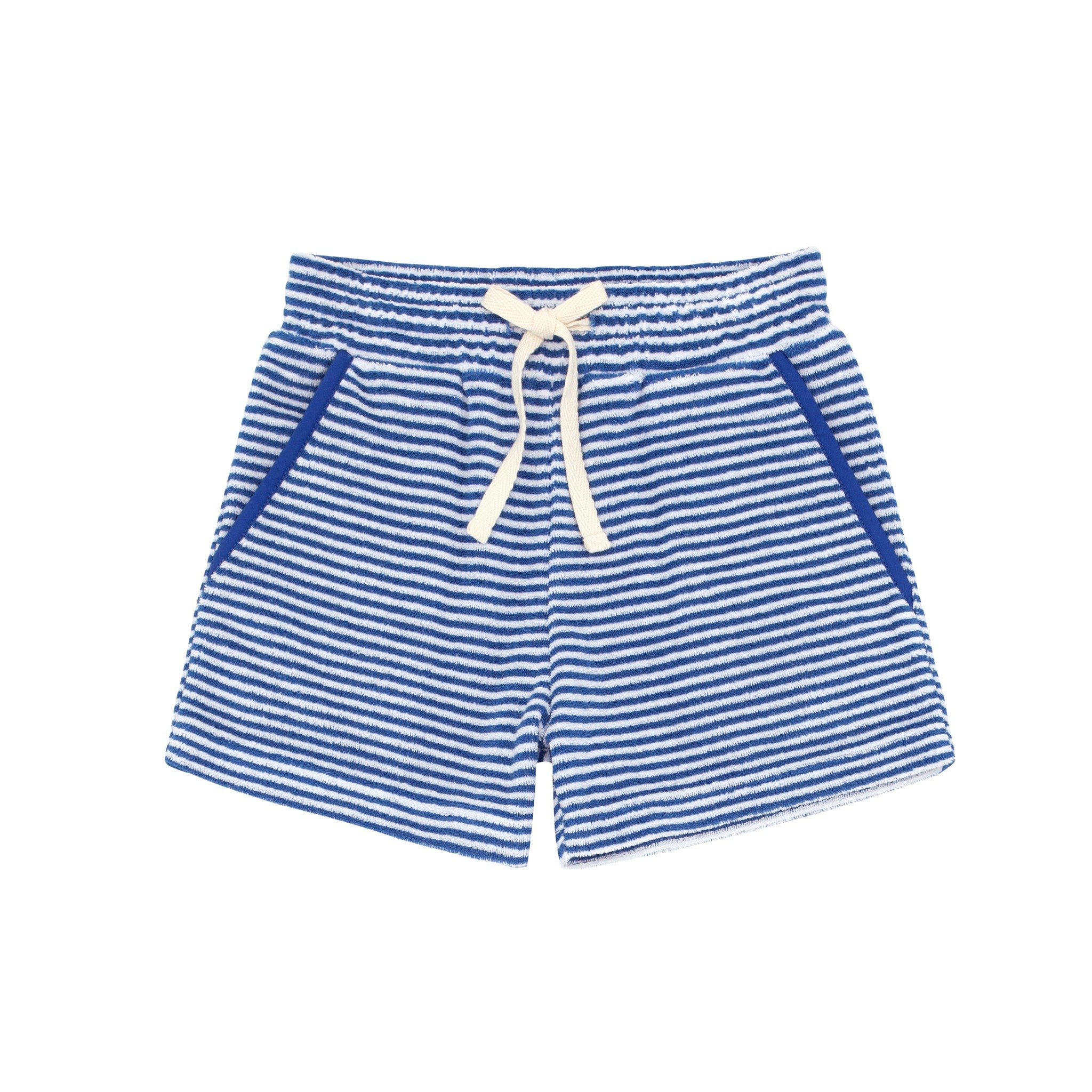 boys cove blue stripe french terry short and polo set
