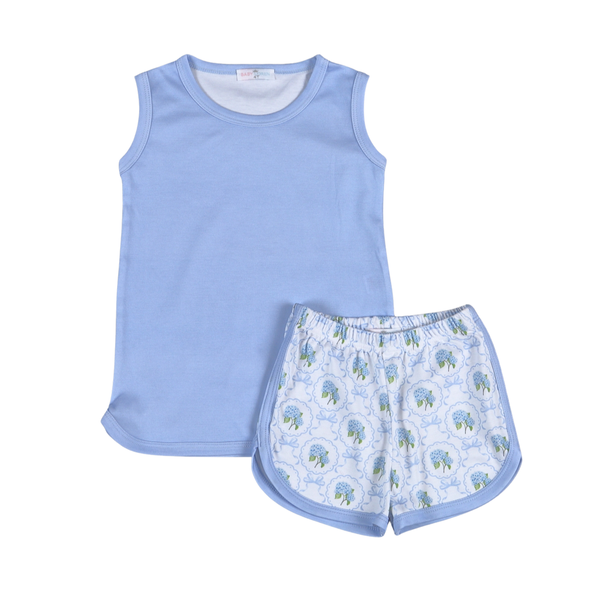 Molly Top set Solid top/print shorts