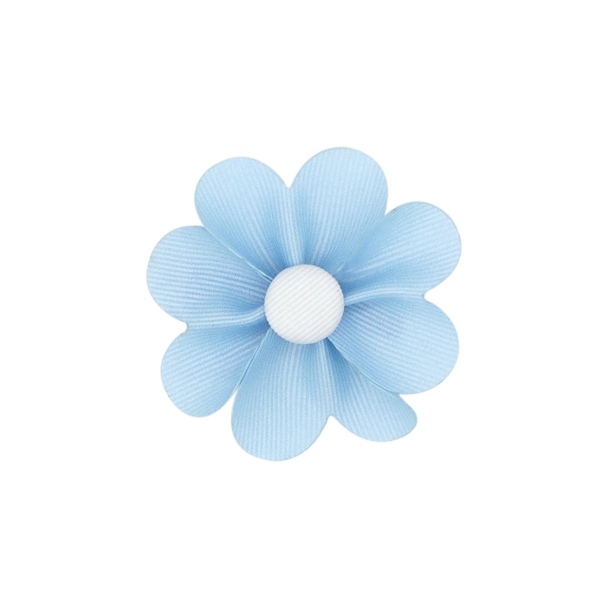 Grosgrain Petal Flower Hair Clip with Button Center