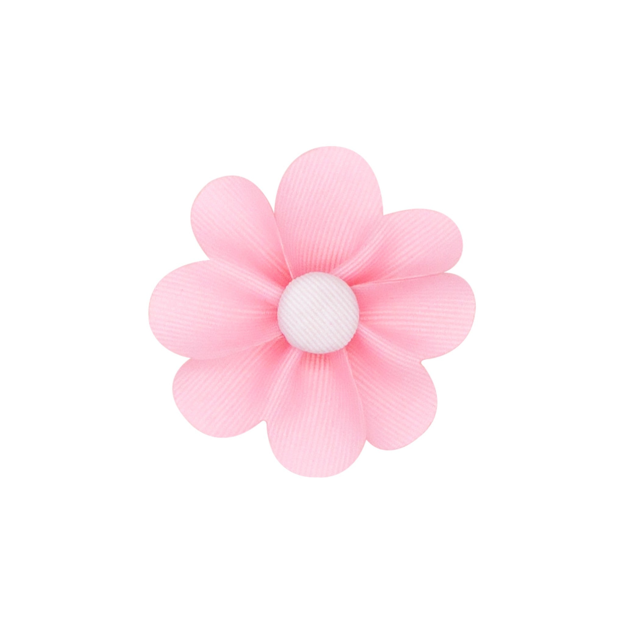 Grosgrain Petal Flower Hair Clip with Button Center