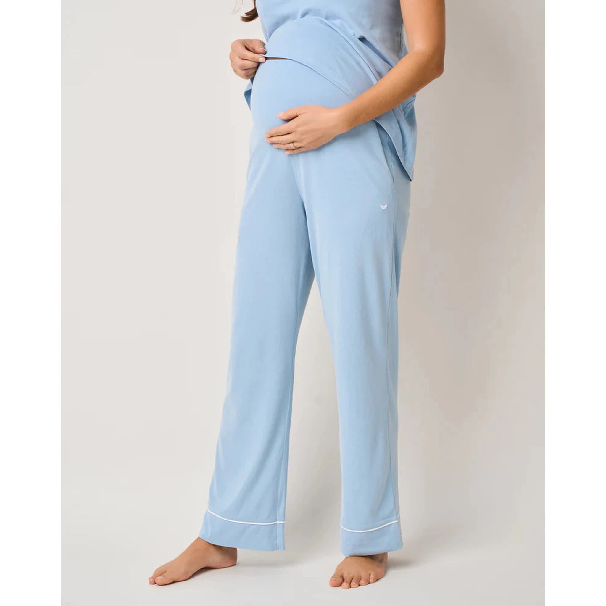 Luxe Pima Periwinkle Maternity PJ
