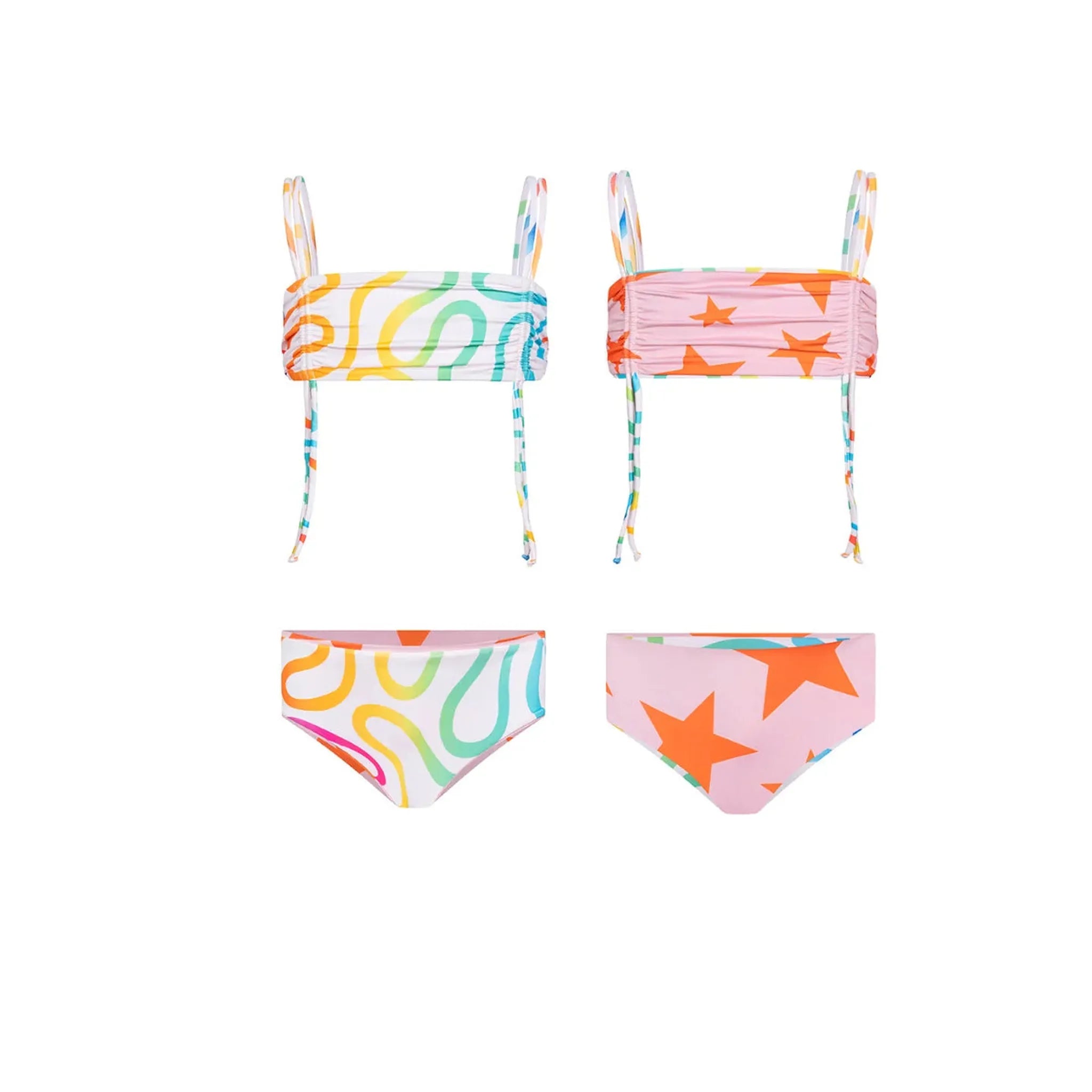 KIDS Swimwear reversible bikini rainbow stars