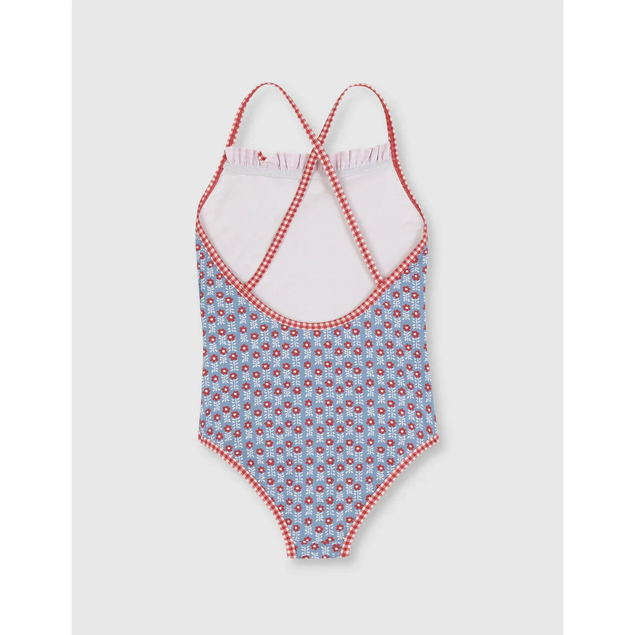Traje de baño con dos estampados azul claro