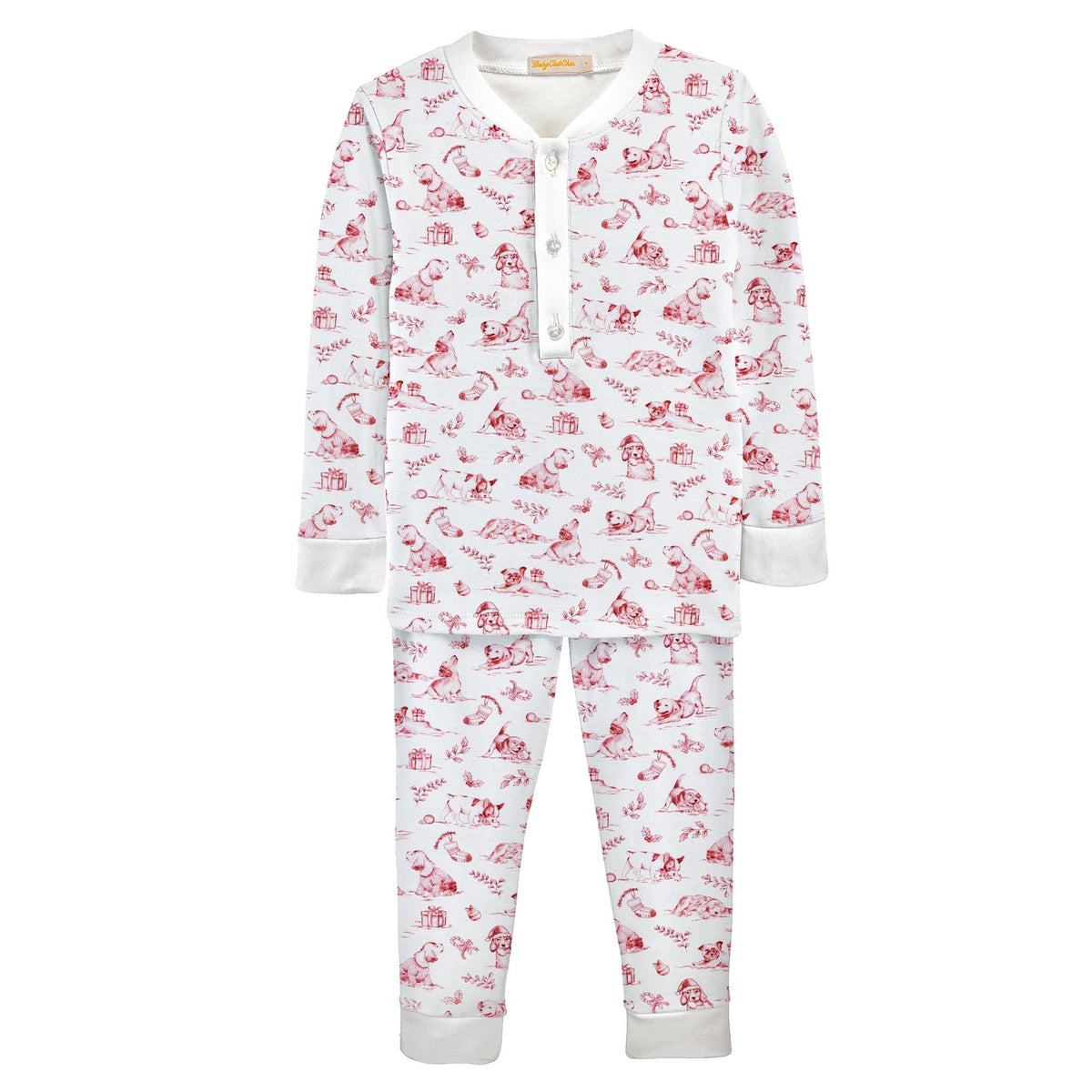 Boy Puppy Noel Toile Pima Two Piece