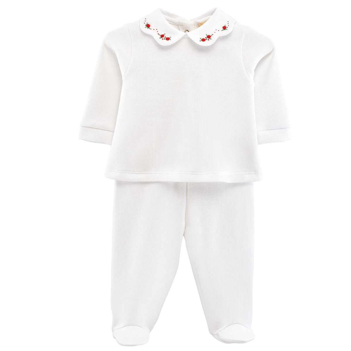 My First Christmas Embroidered Pima Set
