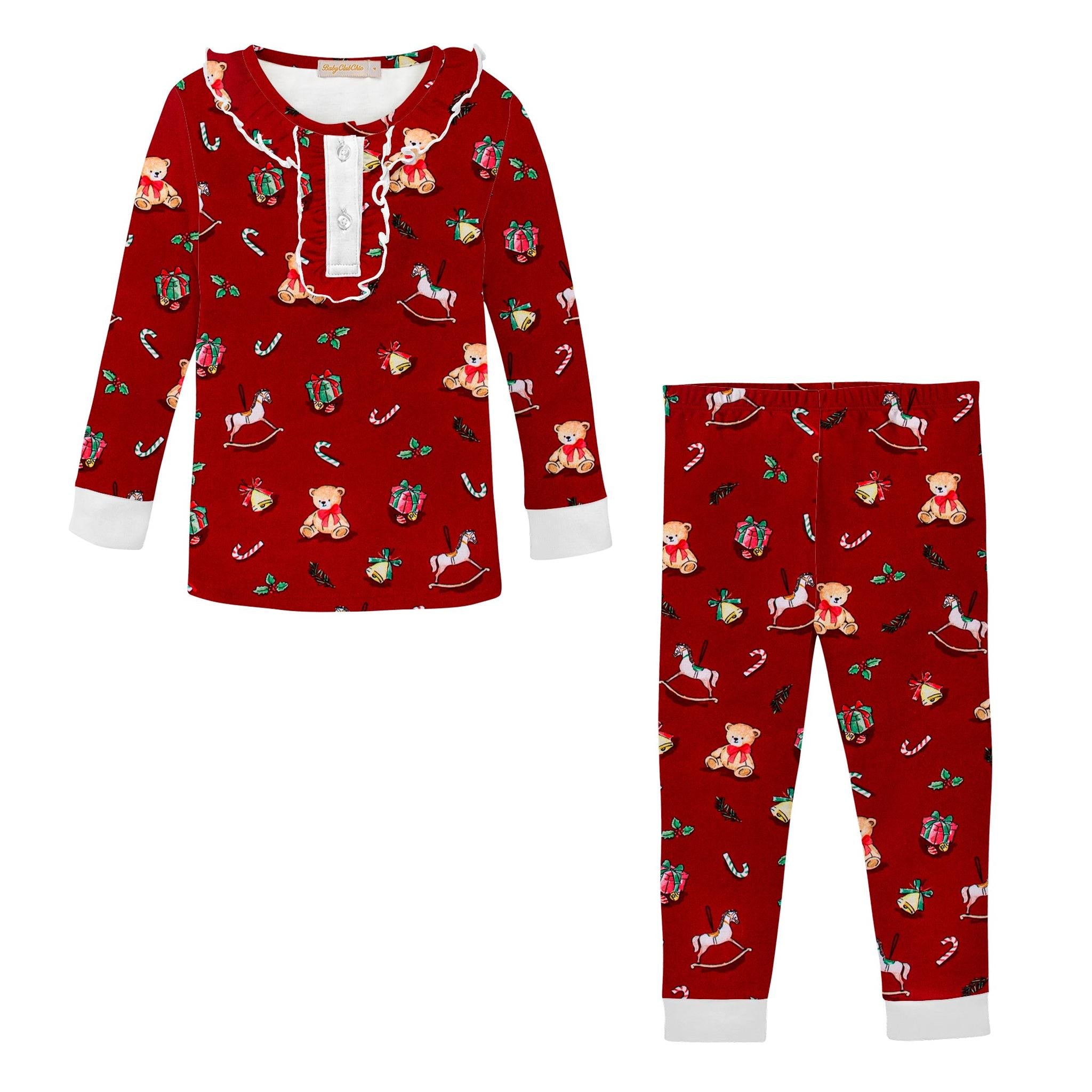 joyful christmas printed kid set - girl