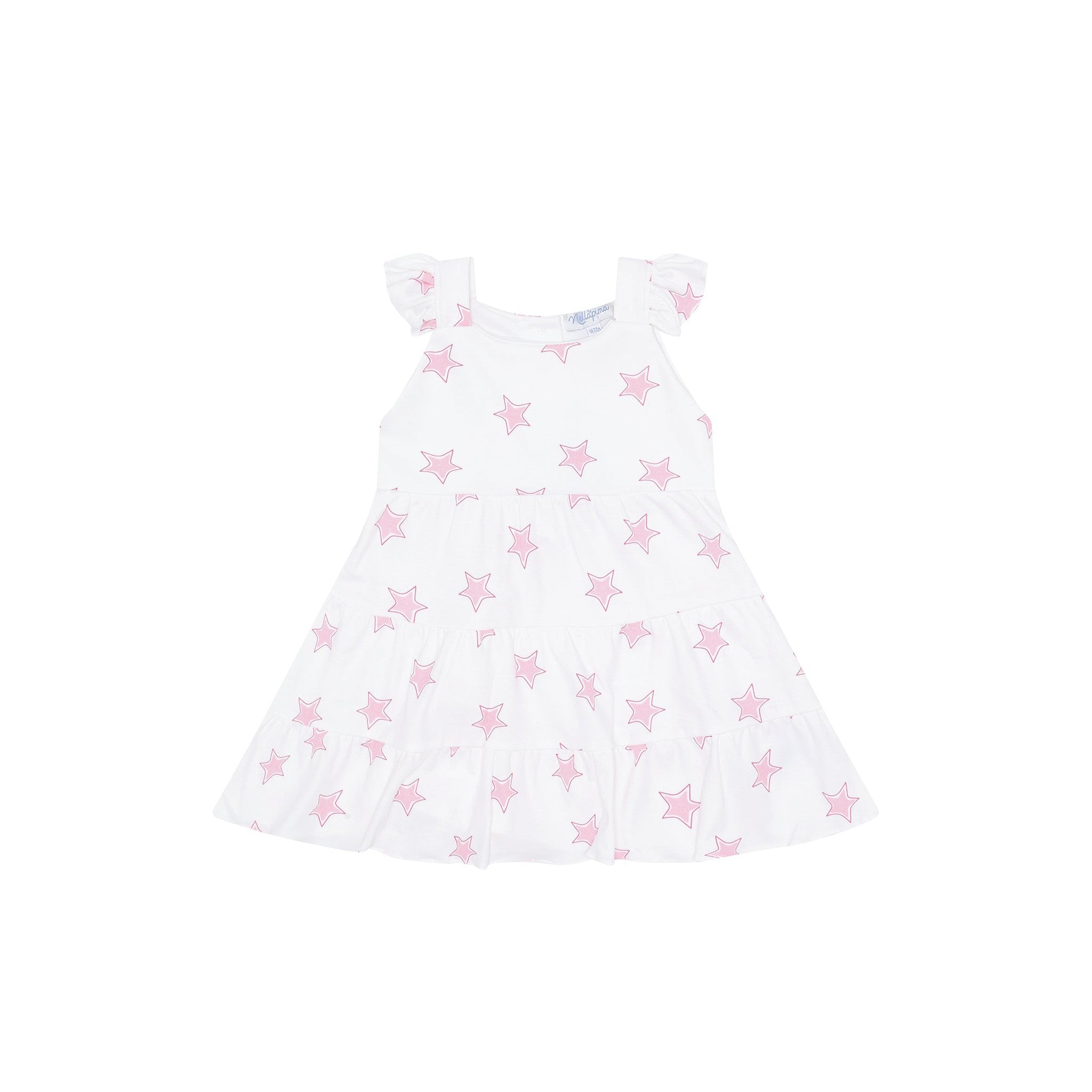 Pink Stars Pima Ruffle Dress
