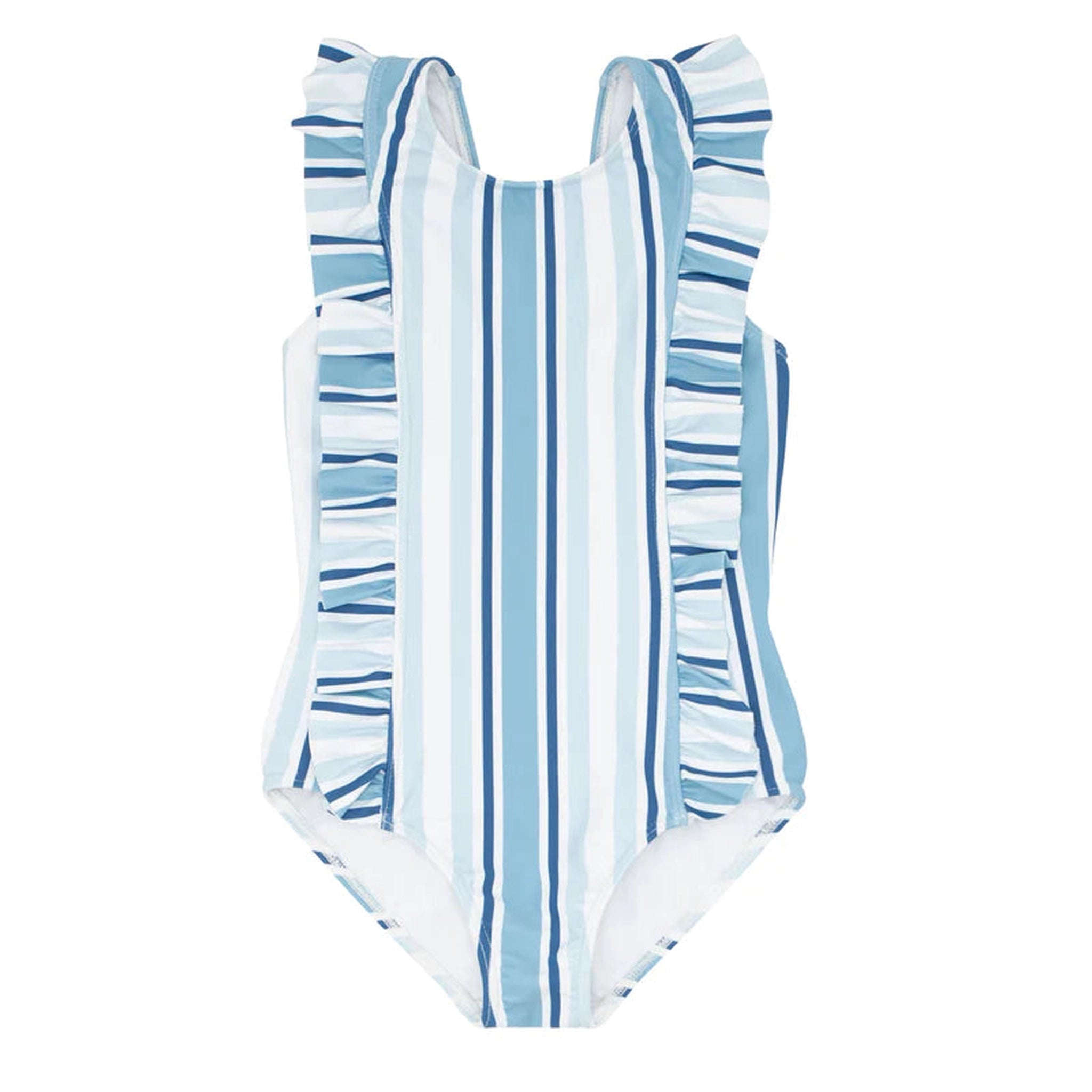 girls freshwater stripe ruffle one piece