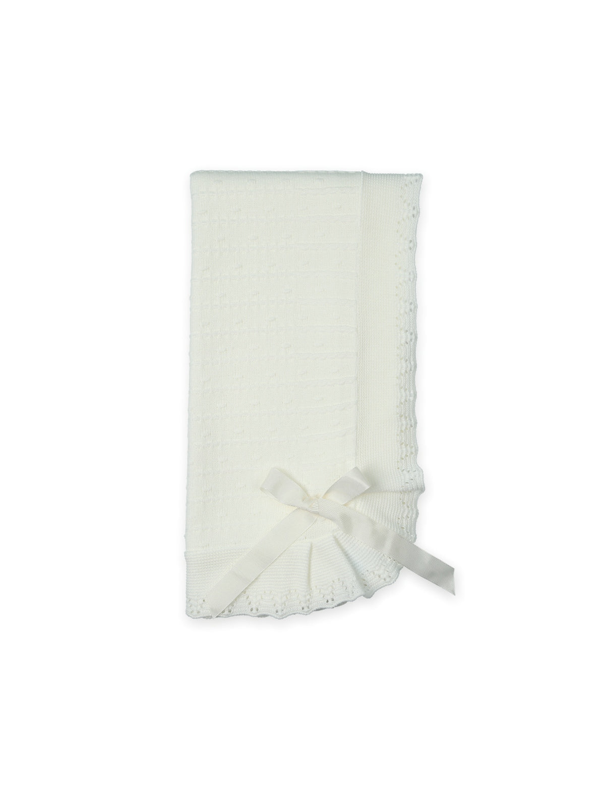 Satin Bow Knitted Blanket