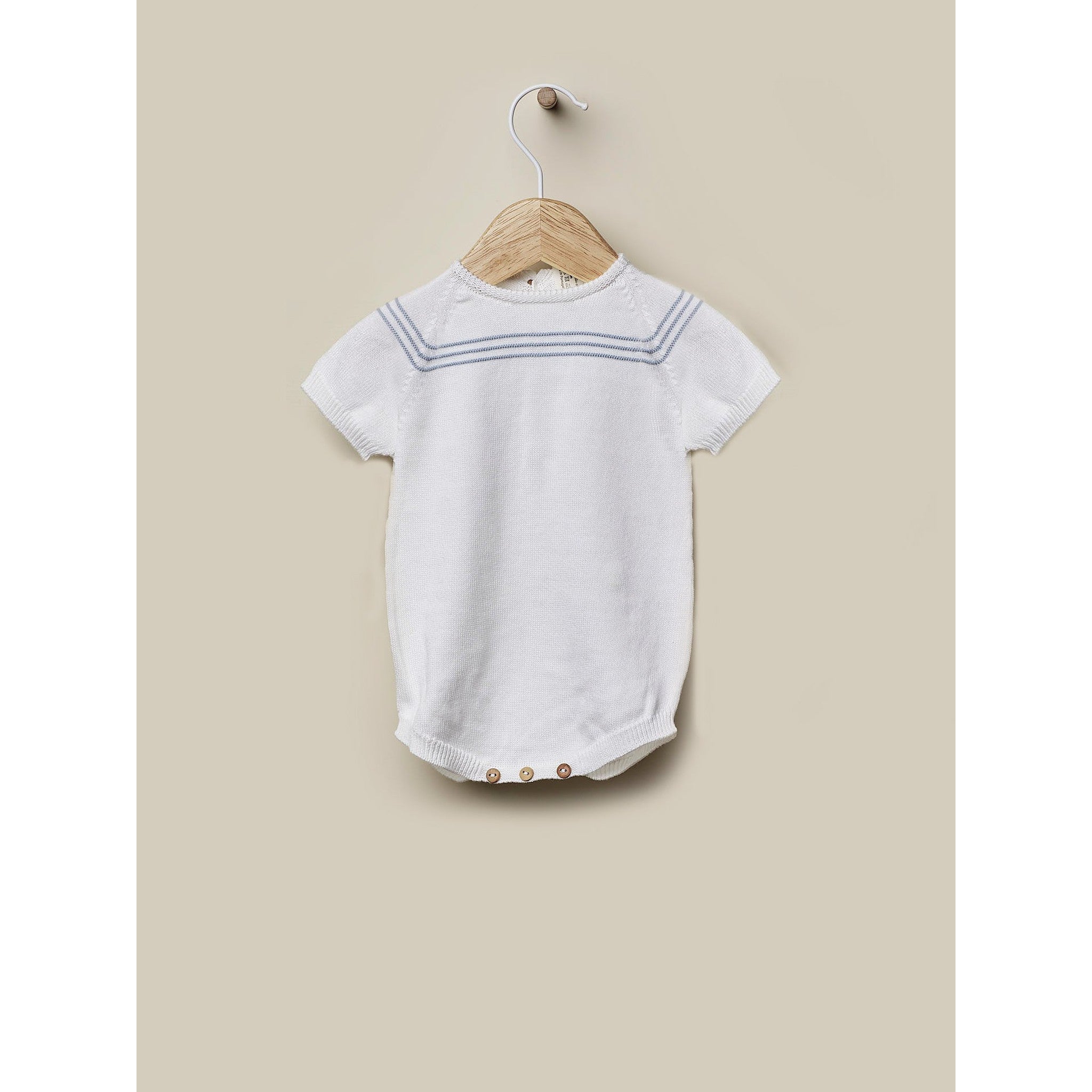 Short-sleeved shortie knitted in organic cotton | BONJOUR CHER BÉBÉ