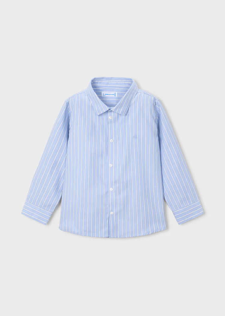 Boy Button-up Shirt - White Stripe