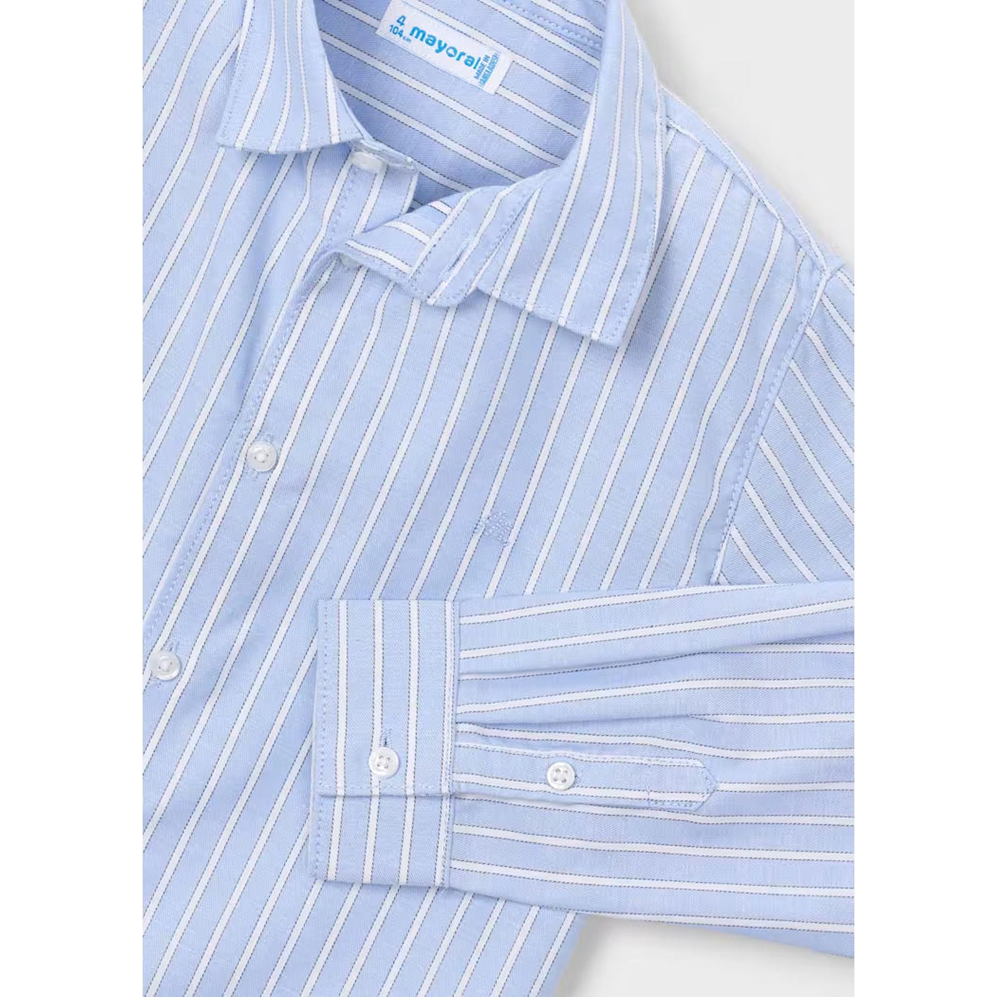 Boy Button-up Shirt - White Stripe