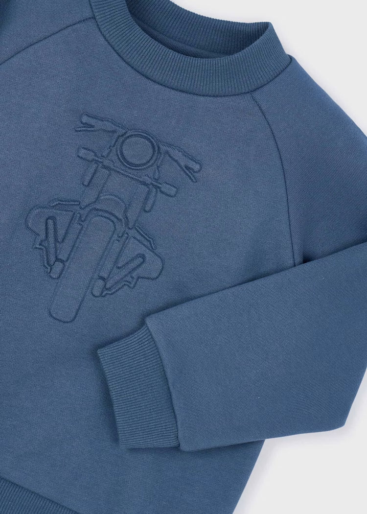 Boy Embossed Moto Sweatshirt
