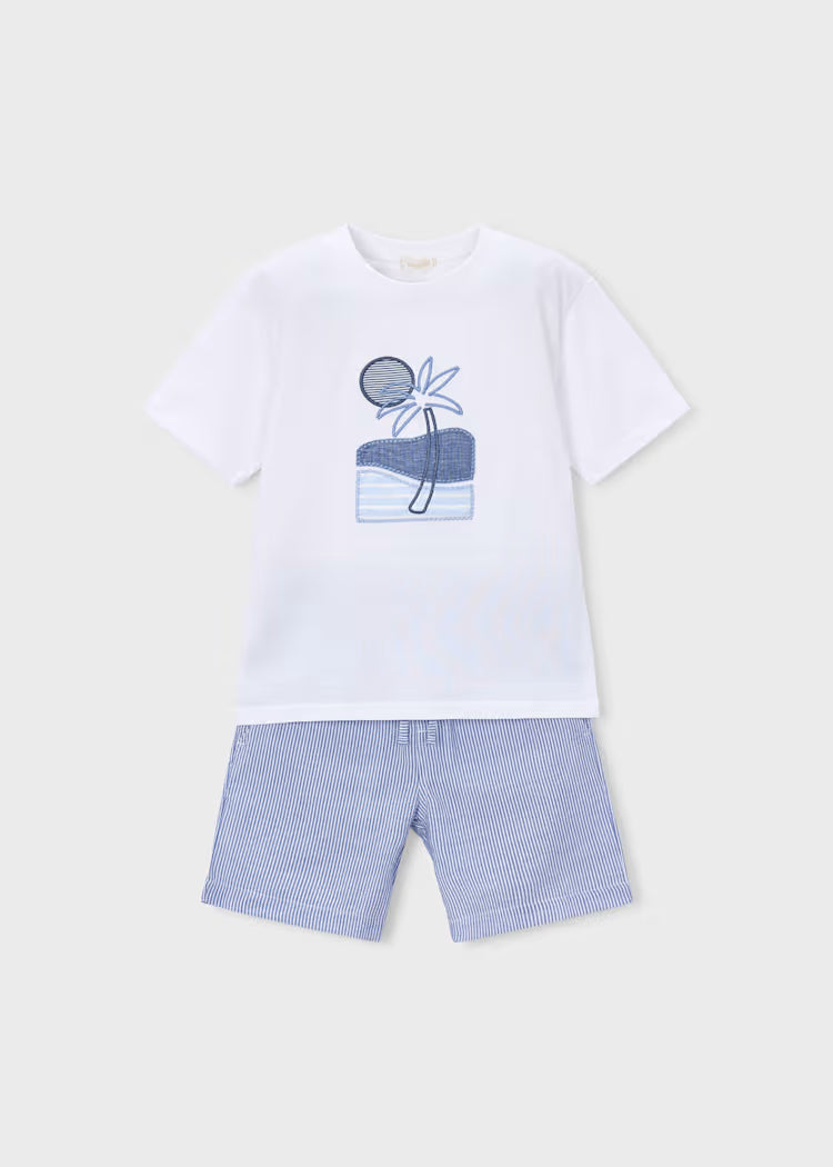Boy Shorts and Embroidered Shirt Set