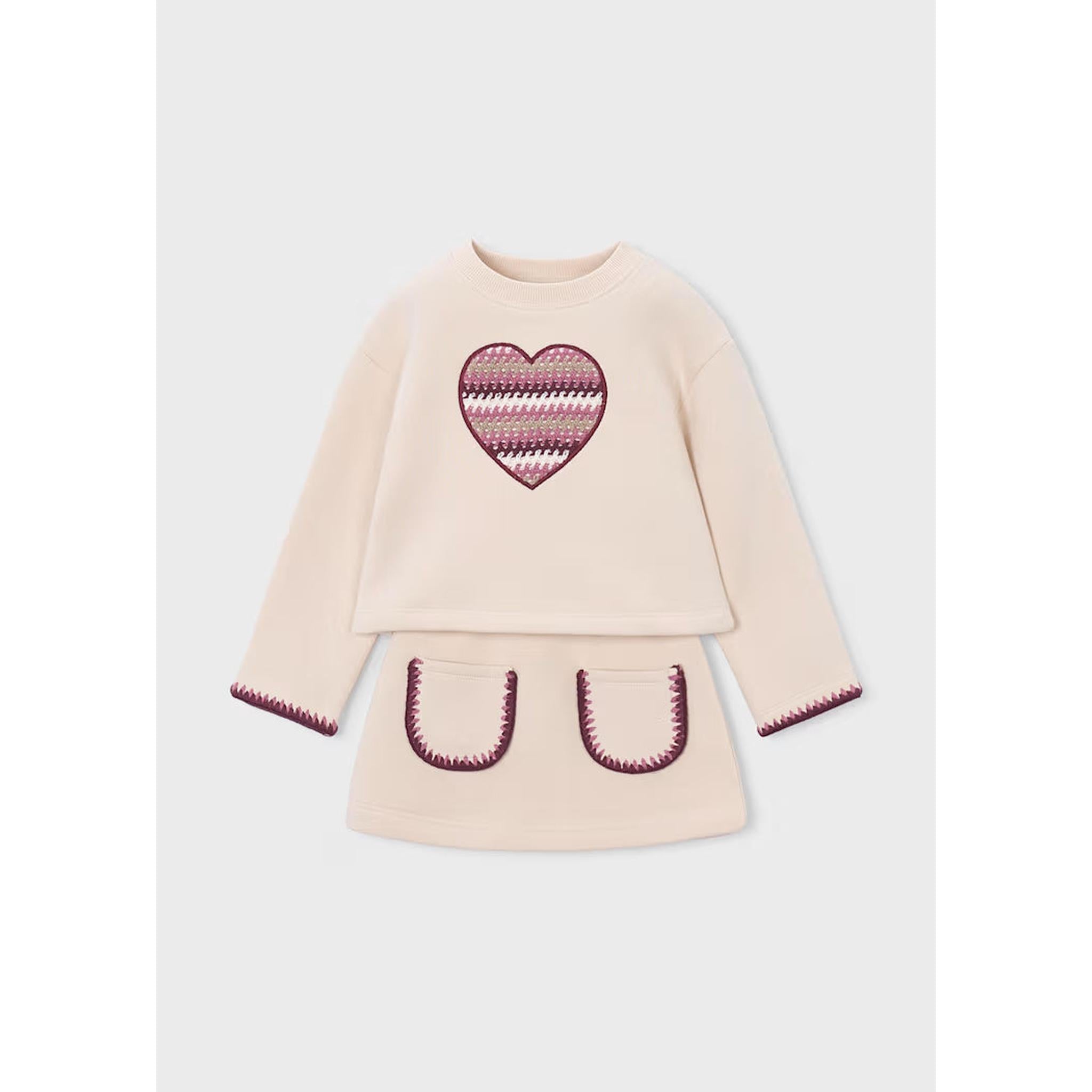Girl Heart Sweatshirt and Skirt Set