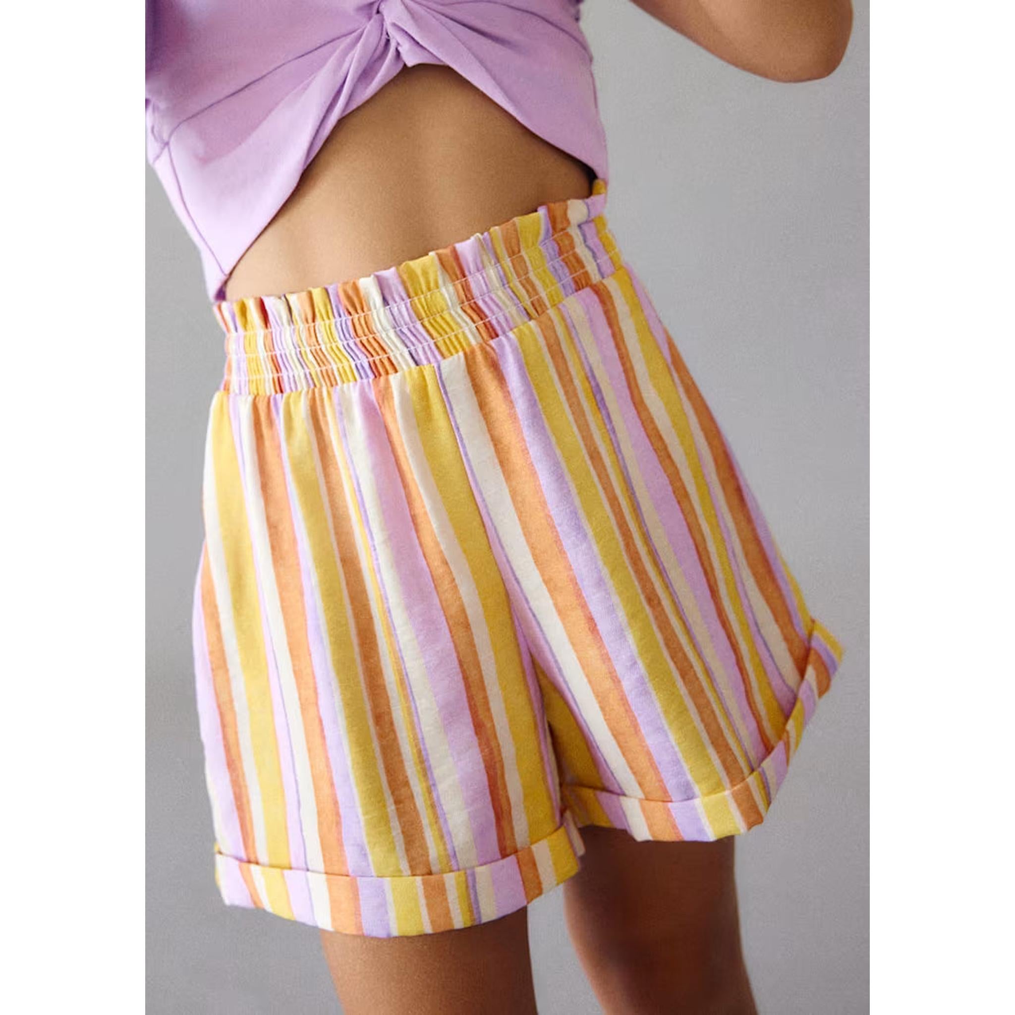 Girl Striped Shorts and T-shirt Set