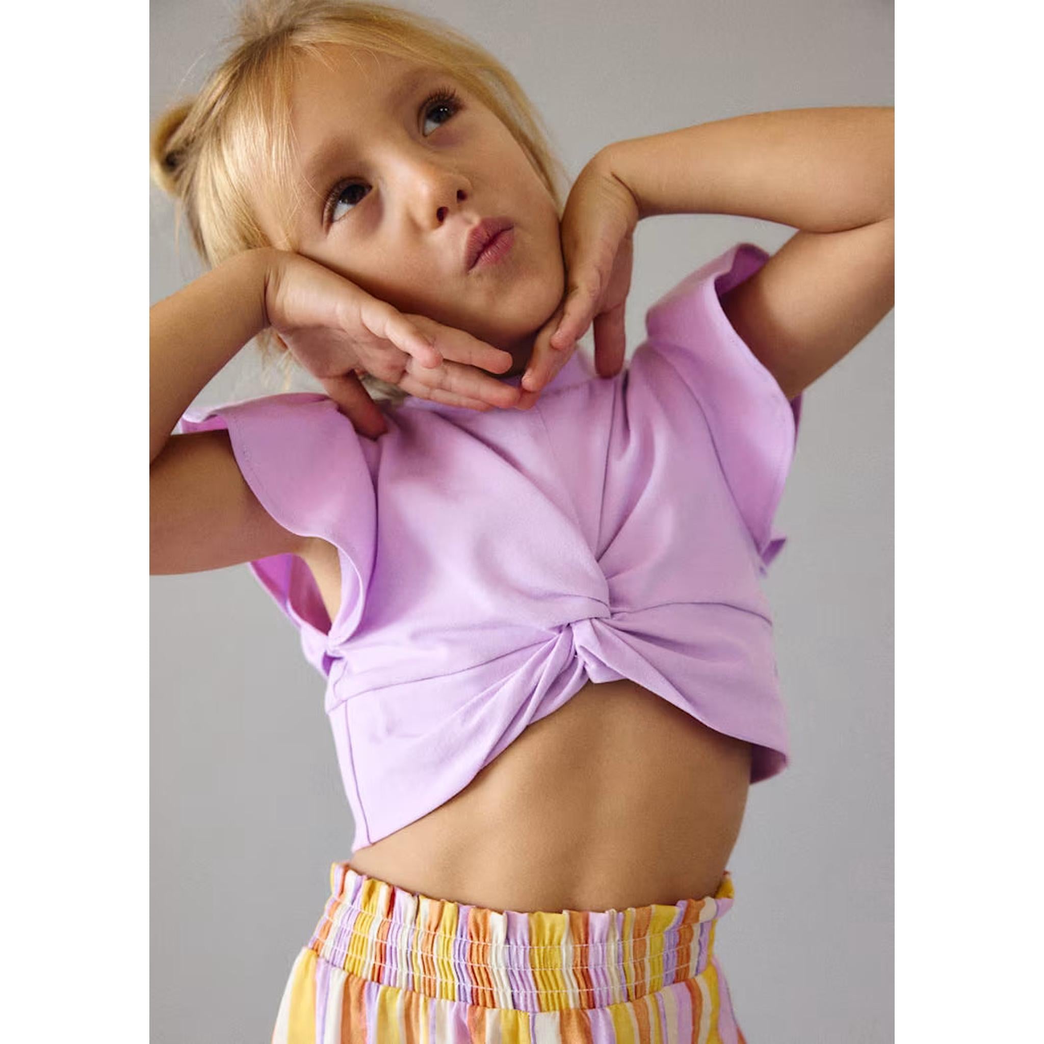 Girl Striped Shorts and T-shirt Set