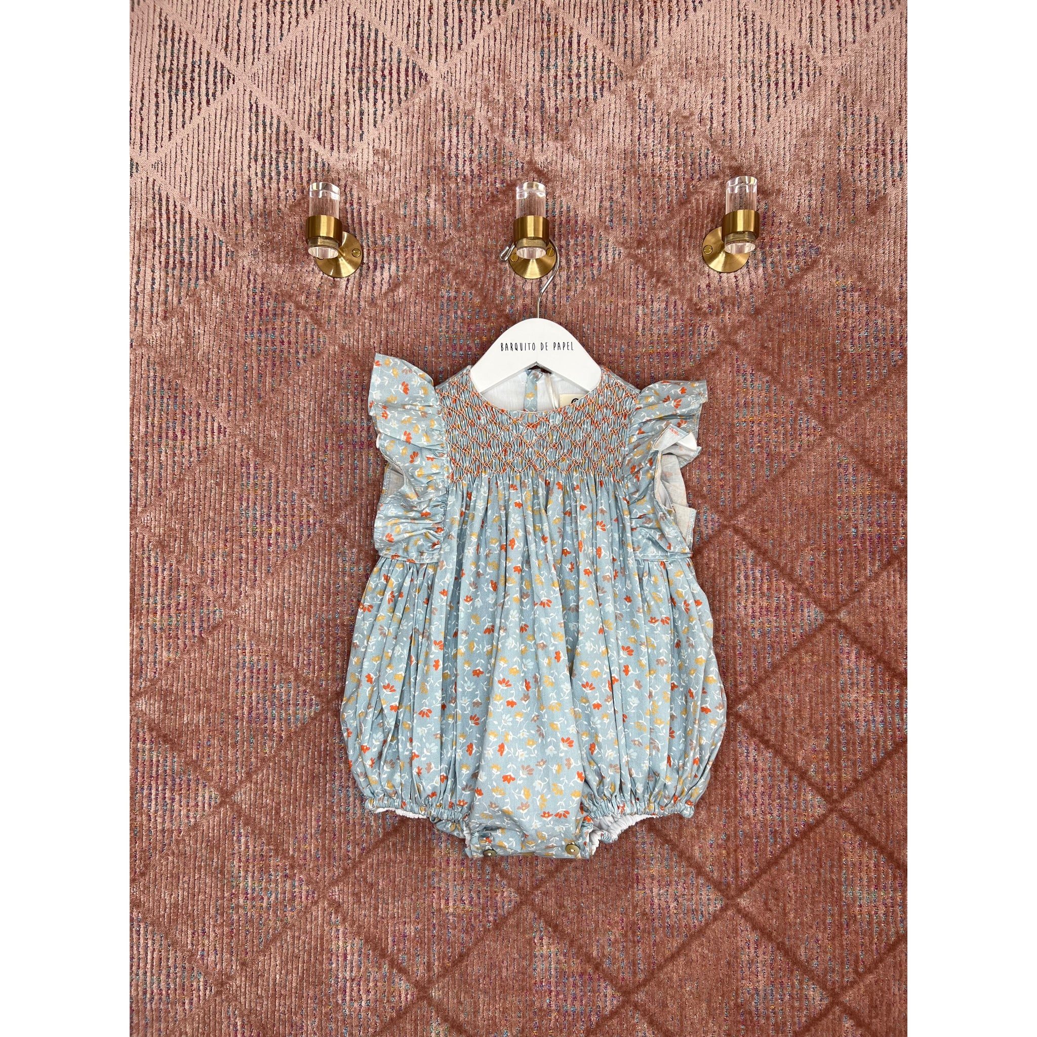 Geranium Smocked Romper