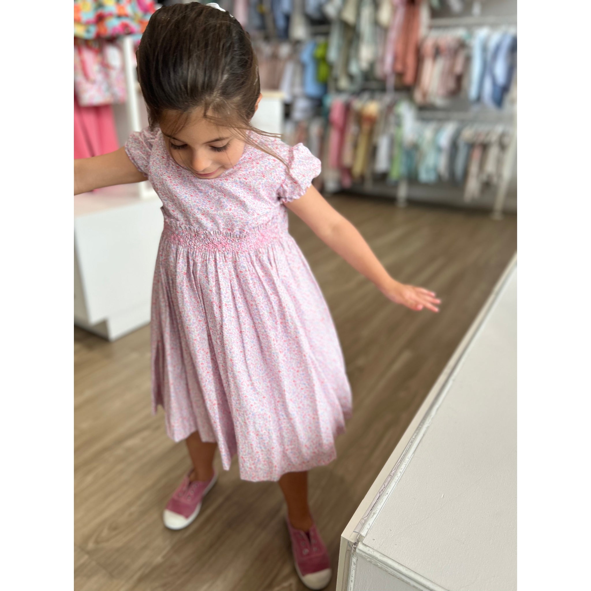 Florecitas Rosa Smocked Dress