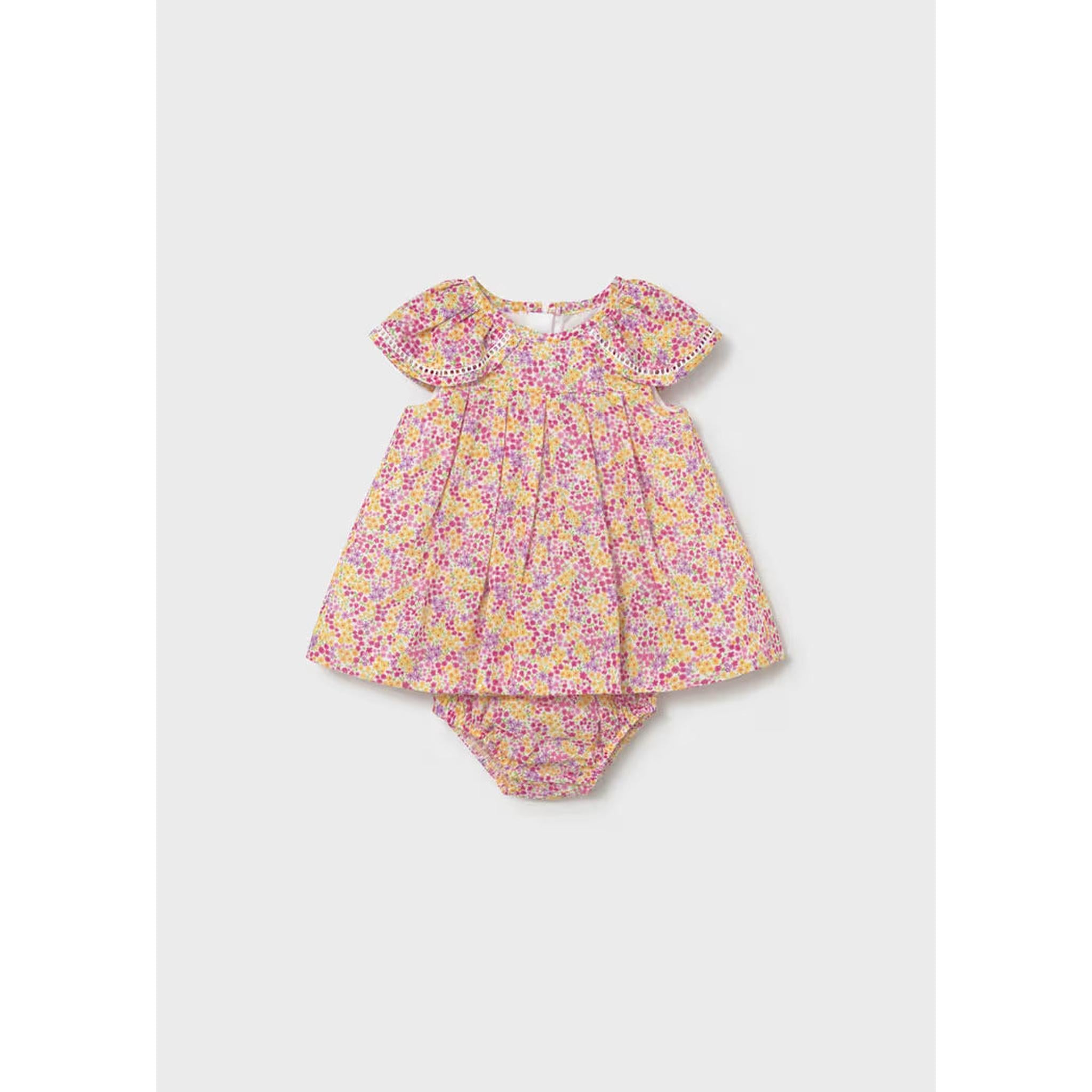 Newborn Girl Printed Dress with Bloomers