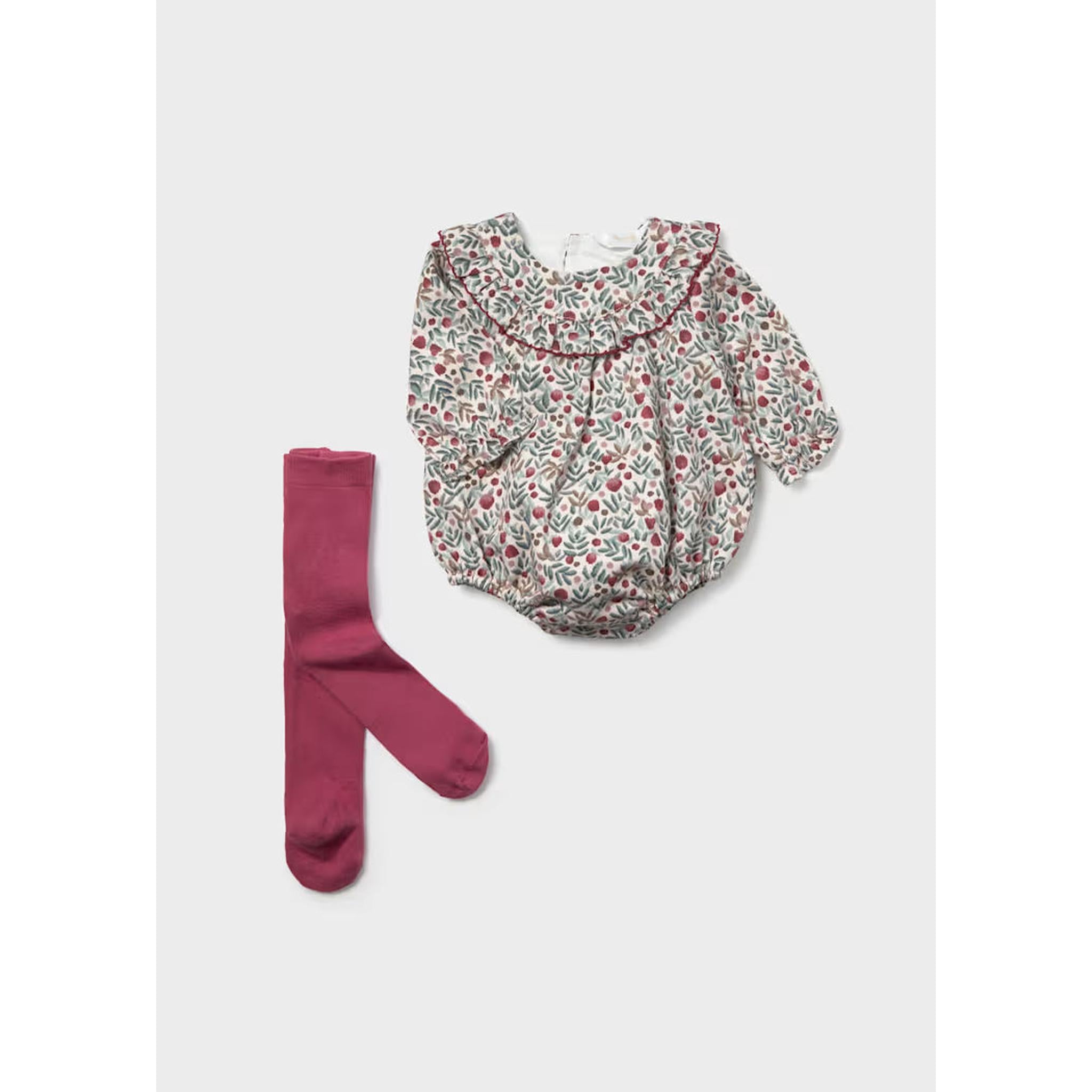 Girl Printed Romper with Tights