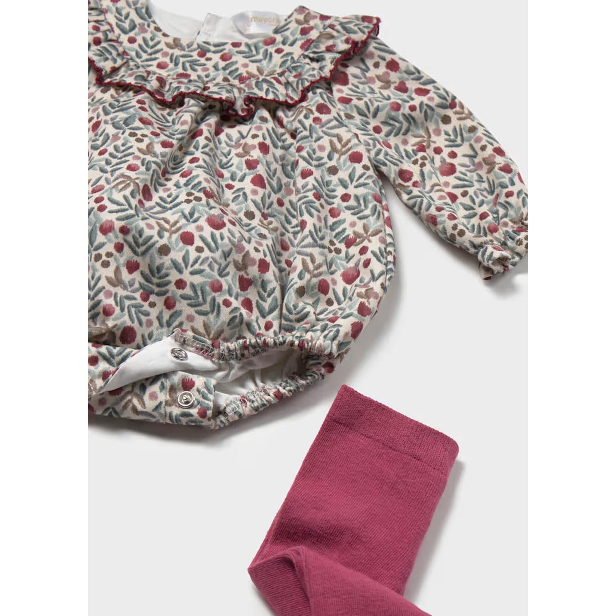 Girl Printed Romper with Tights