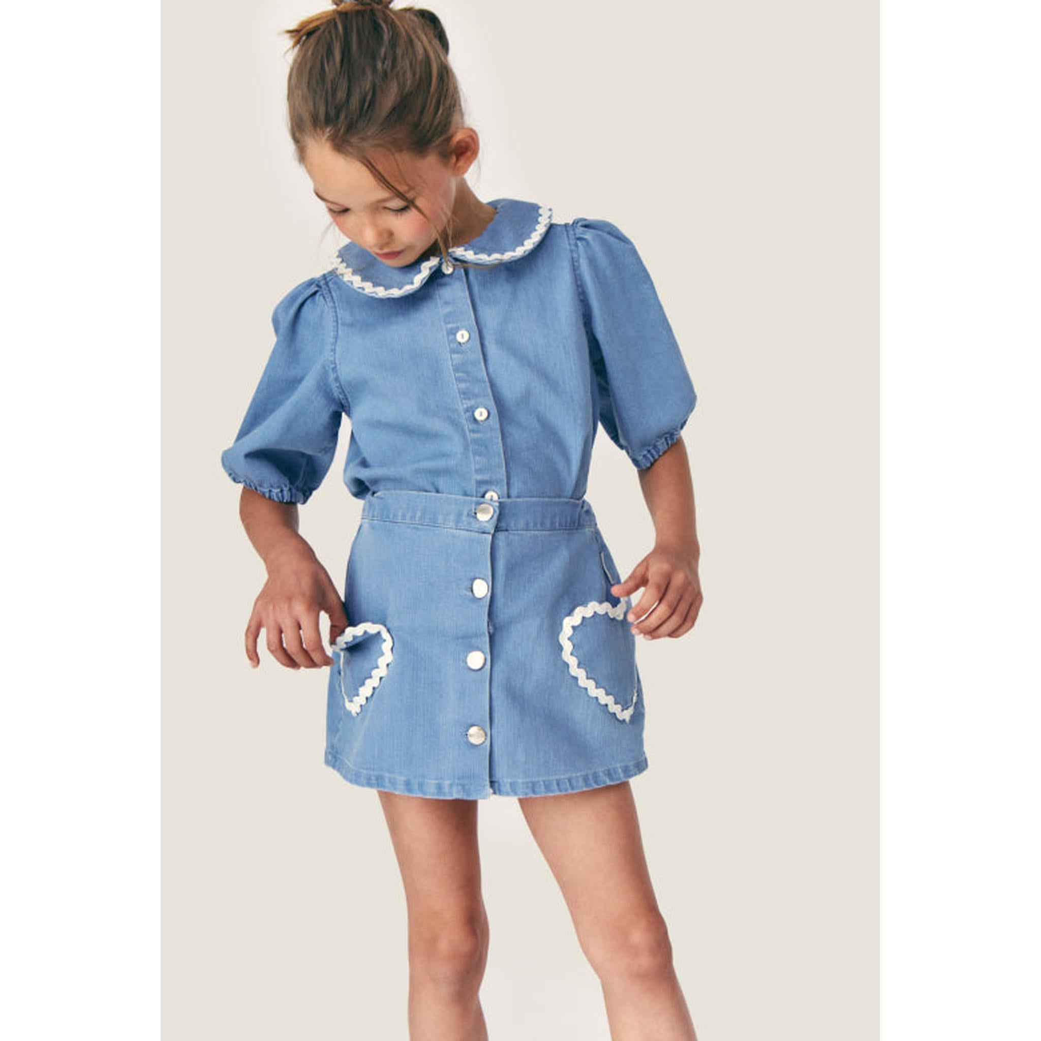 Louise Denim Skirt Set