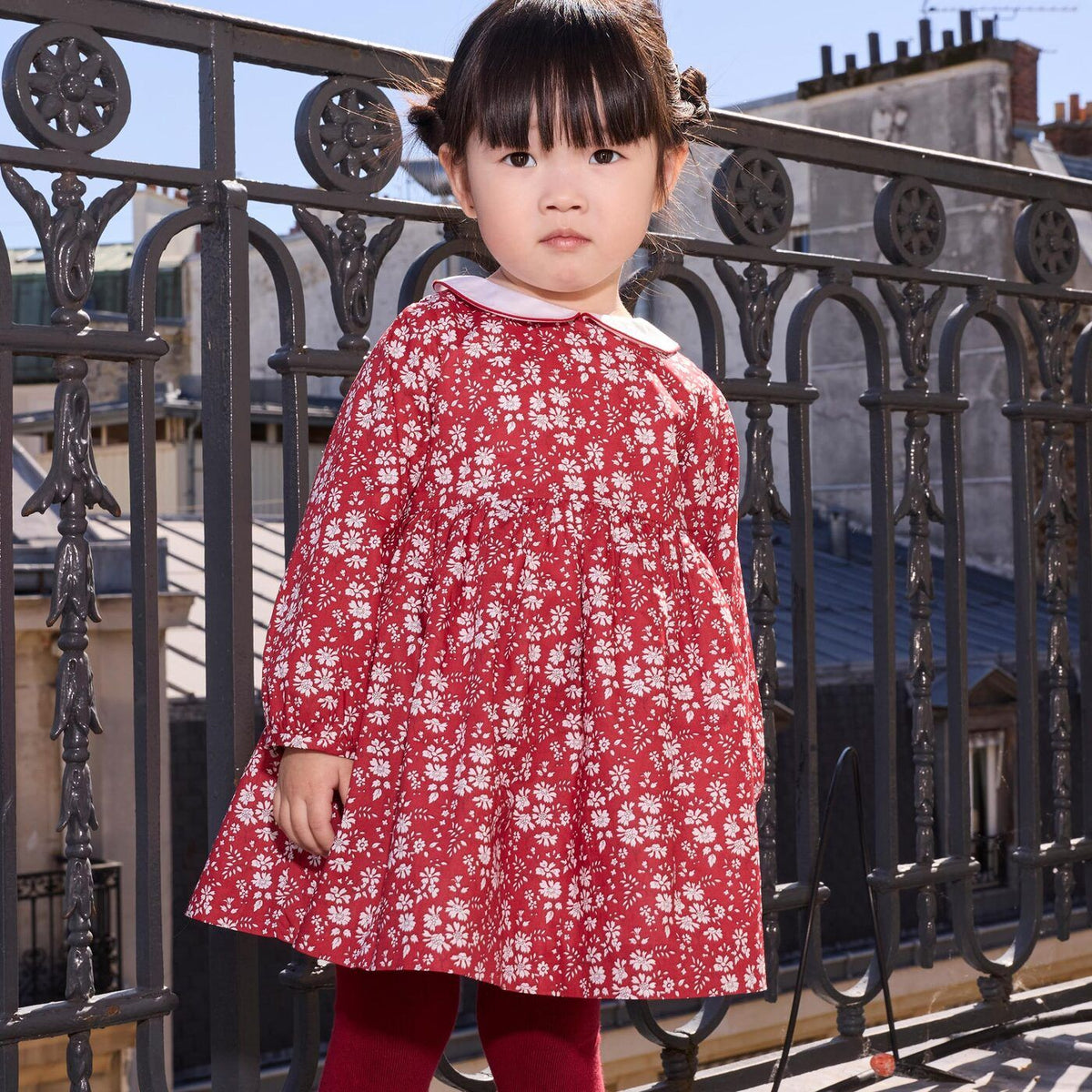 Baby girl long-sleeved dress in Liberty fabric