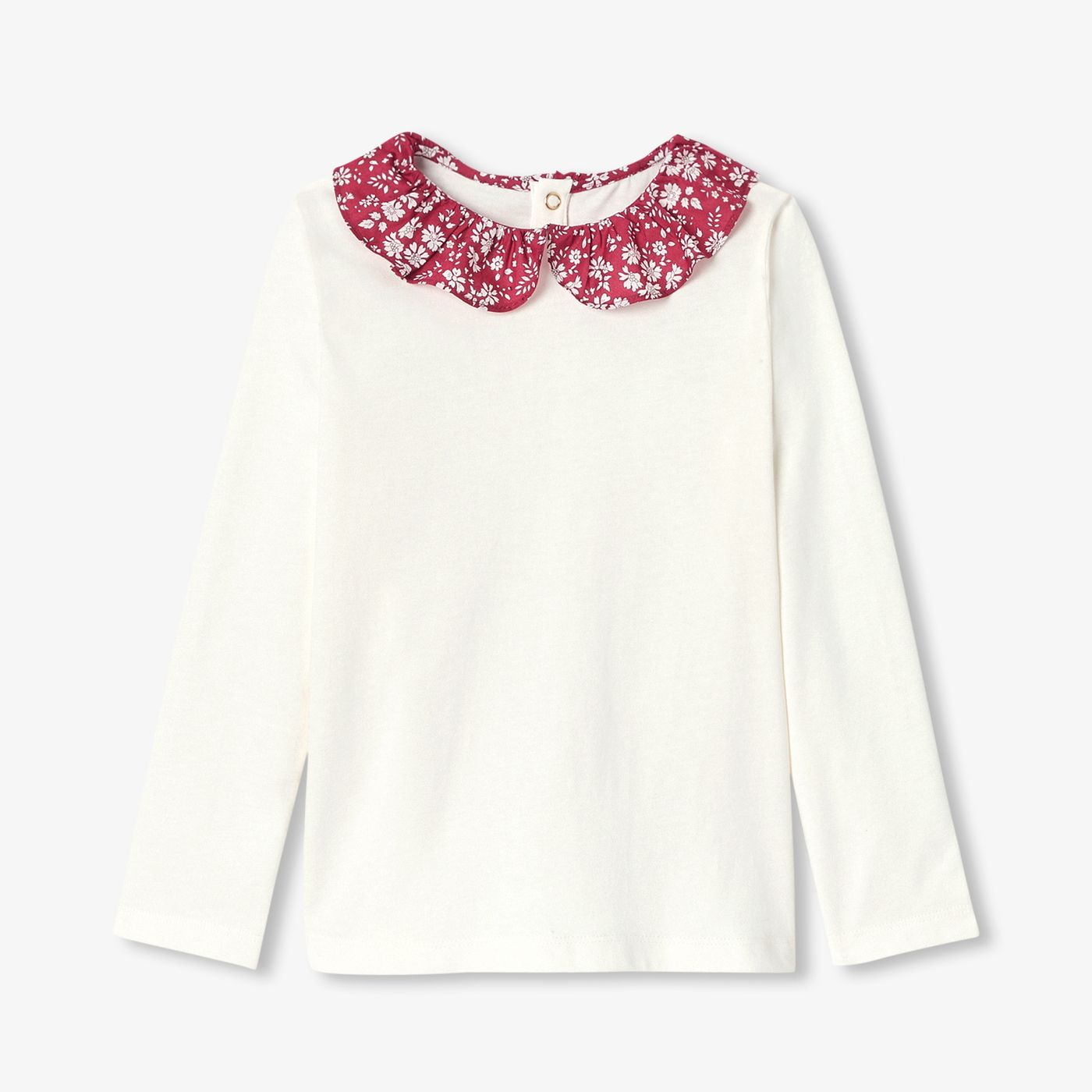 T-shirt with Liberty fabric collar