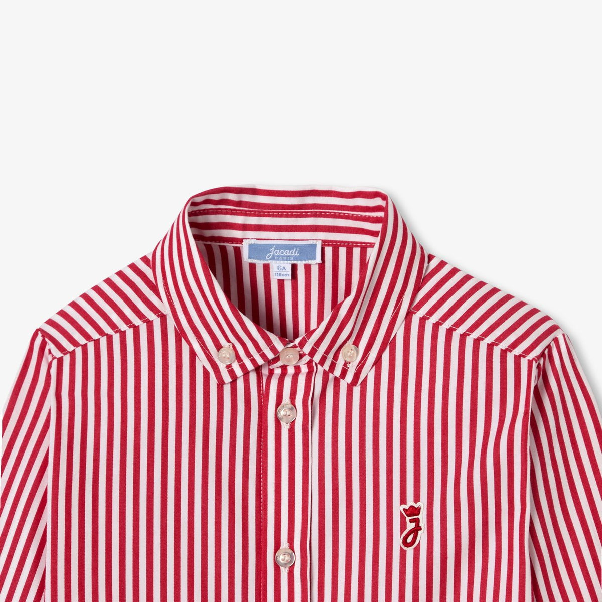 striped popeline shirt - white/red
