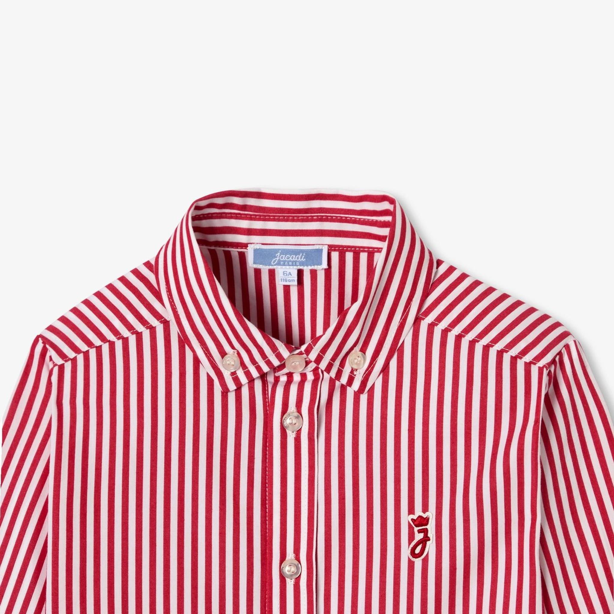 striped popeline shirt - white/red