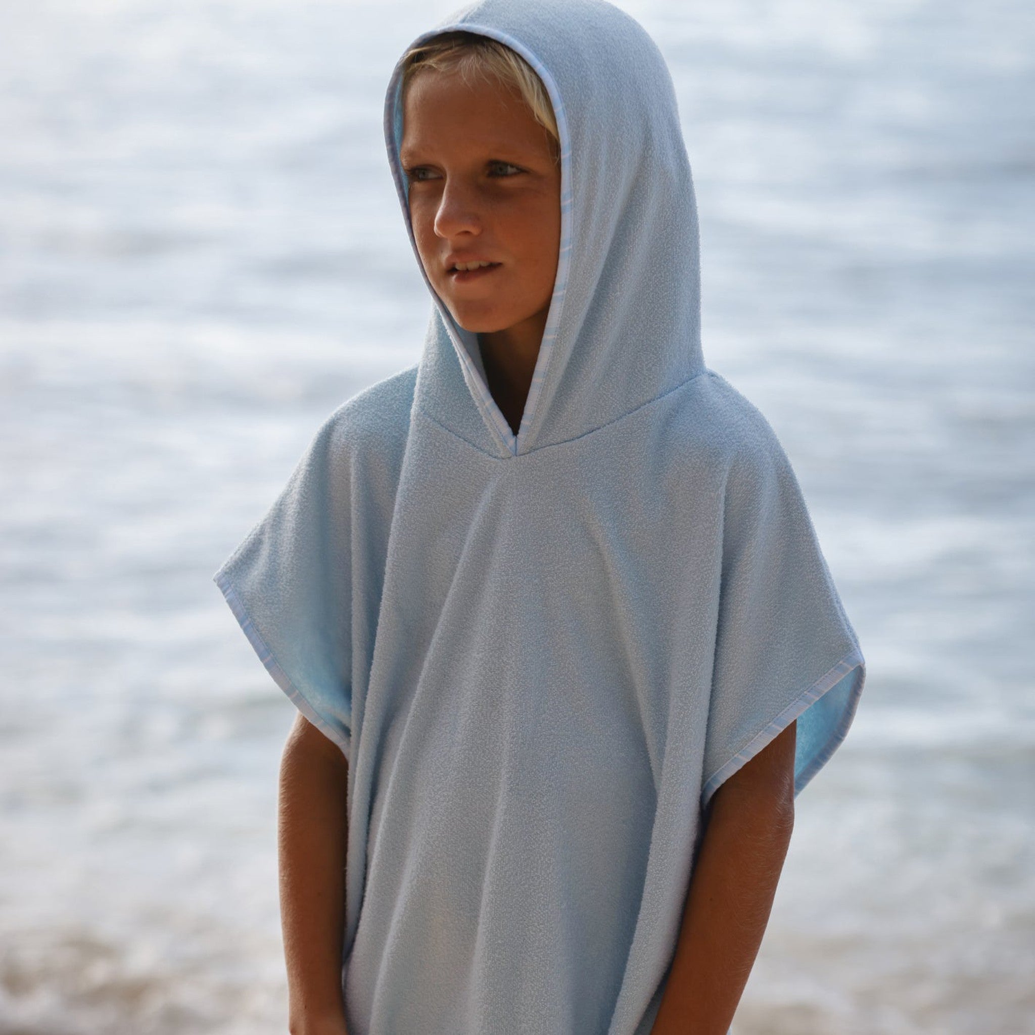 unisex pacific blue hooded coverup