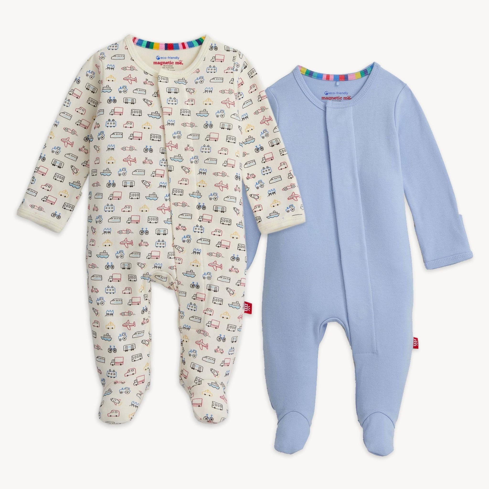 Organic Cotton Footie 2 Pck On The Go Multi