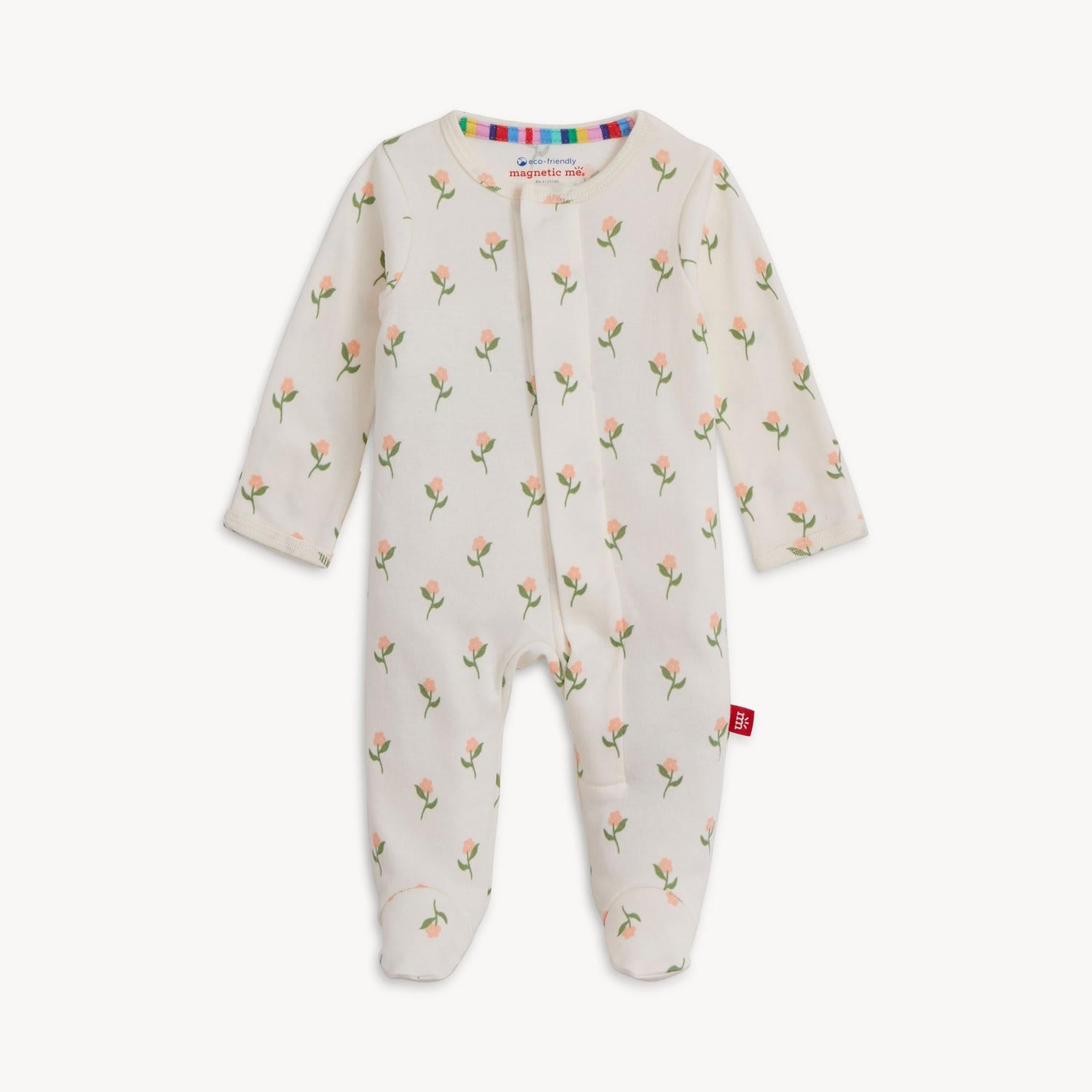 Floral Chicken Tender Org Cot Magnetic Footie