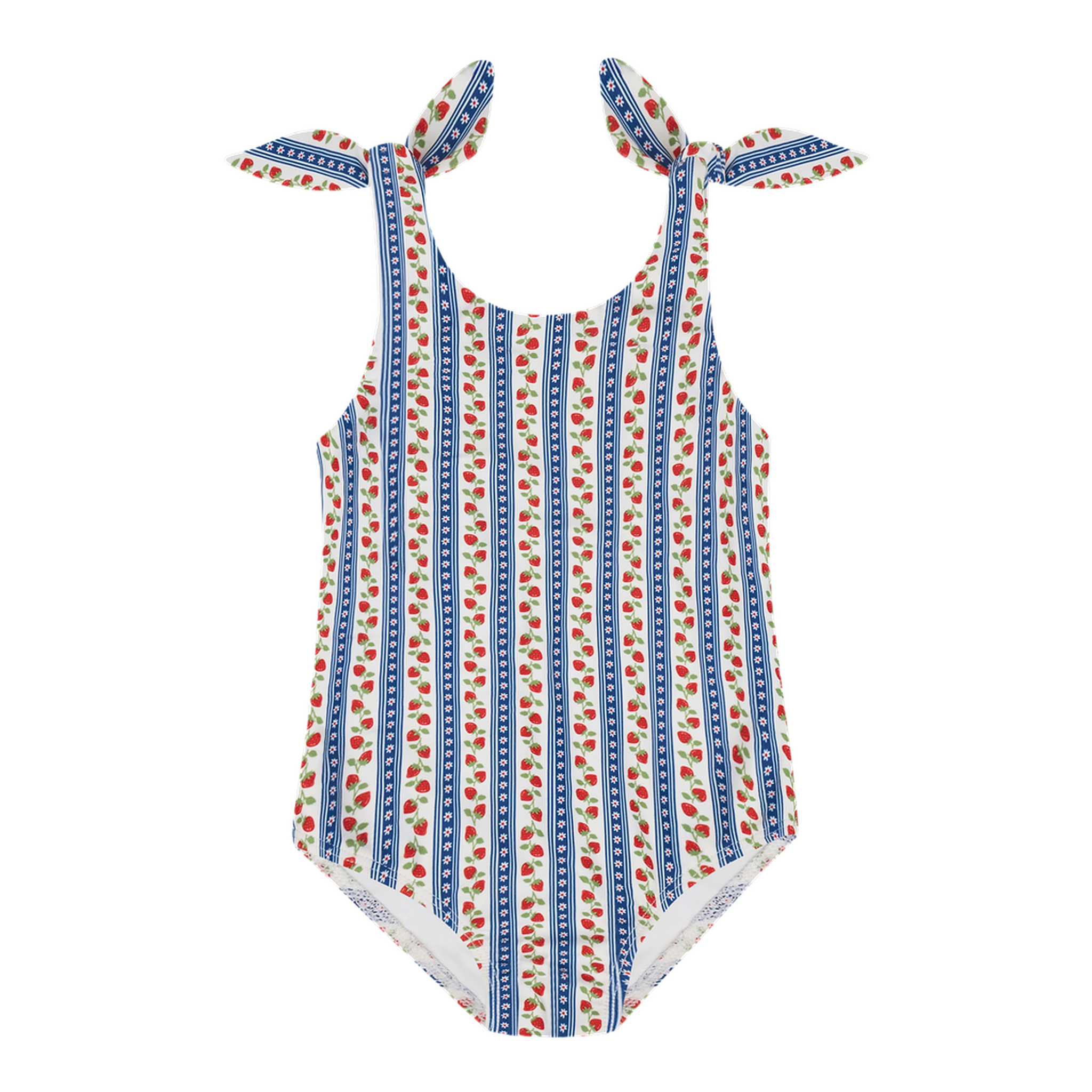 strawberry patch tie knot one piece