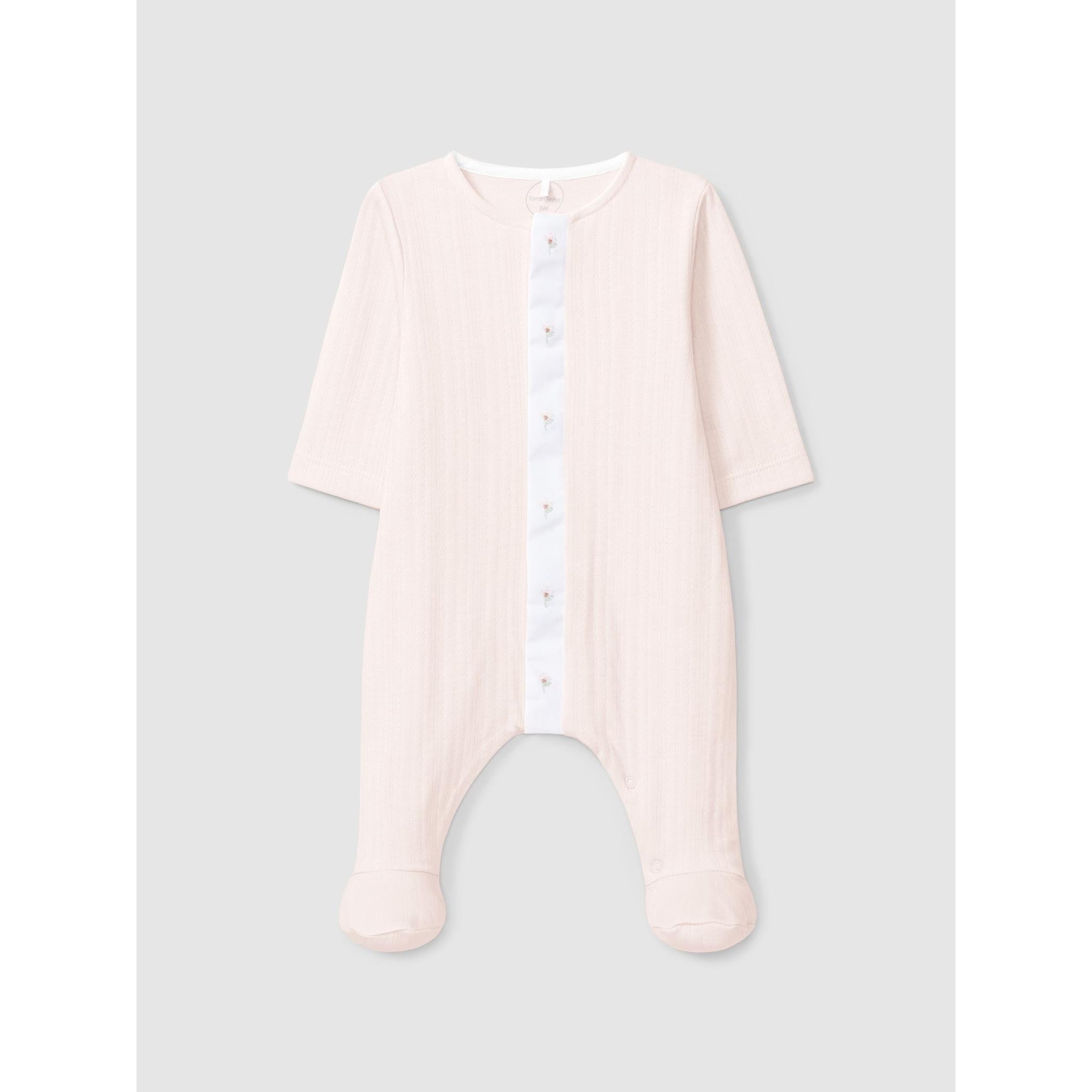 Babygrow in organic cotton with embroidered detail