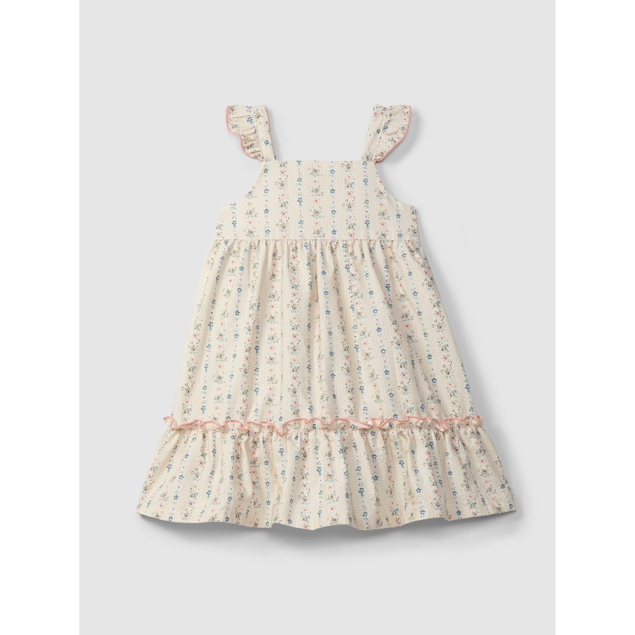 Floral print seersucker dress