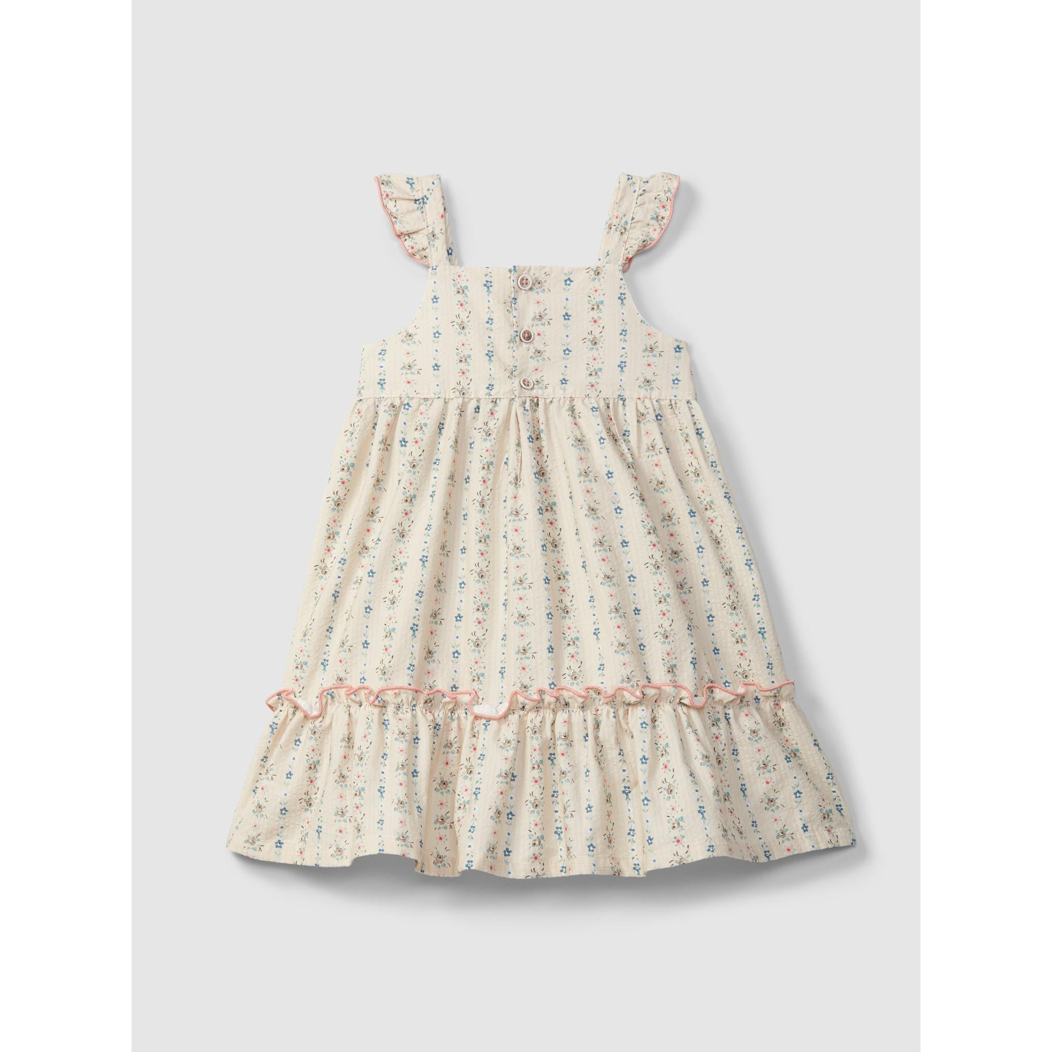 Floral print seersucker dress
