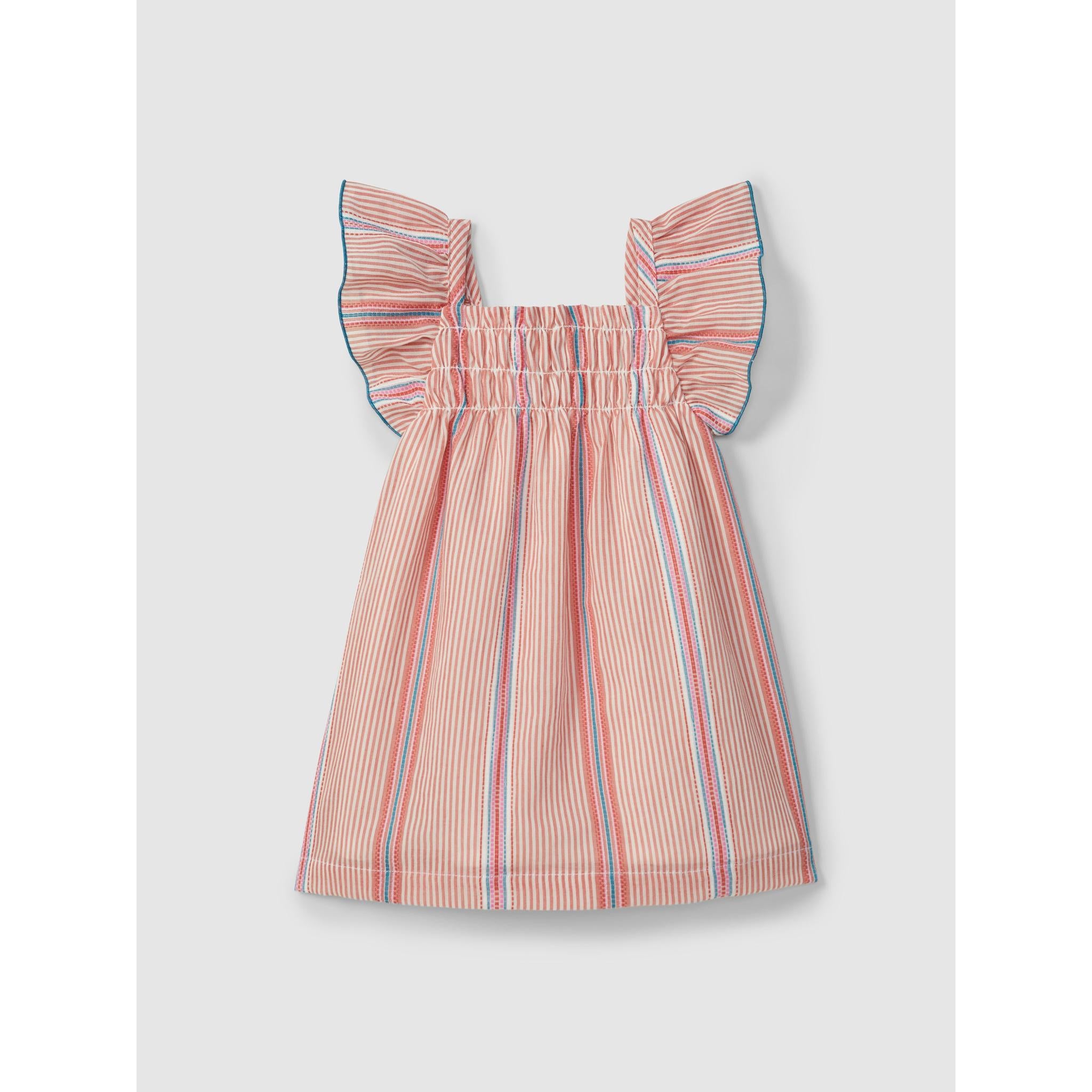Dress in jacquard striped fabric