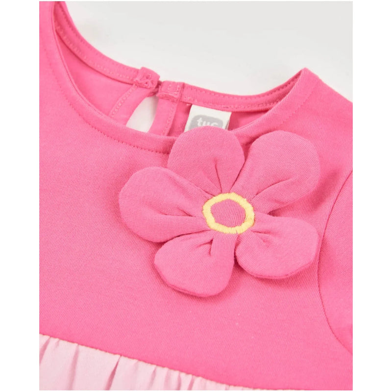 Girls’ knitted dress with applied flower