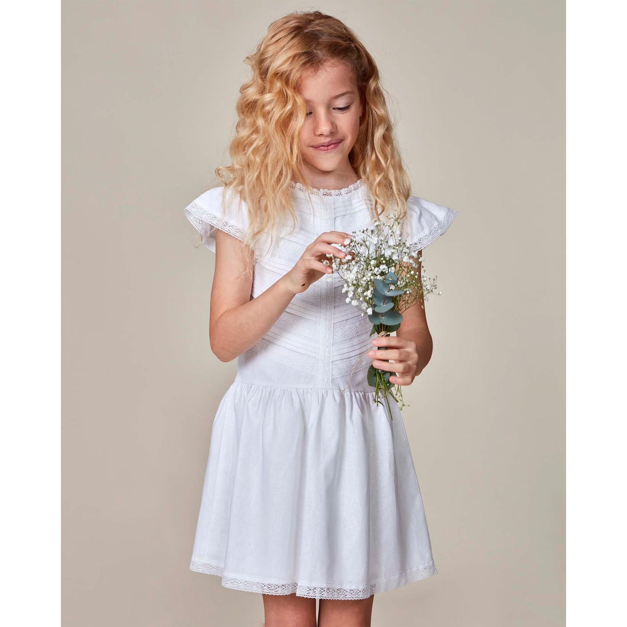 Vestido Lino Tiras Bordadas