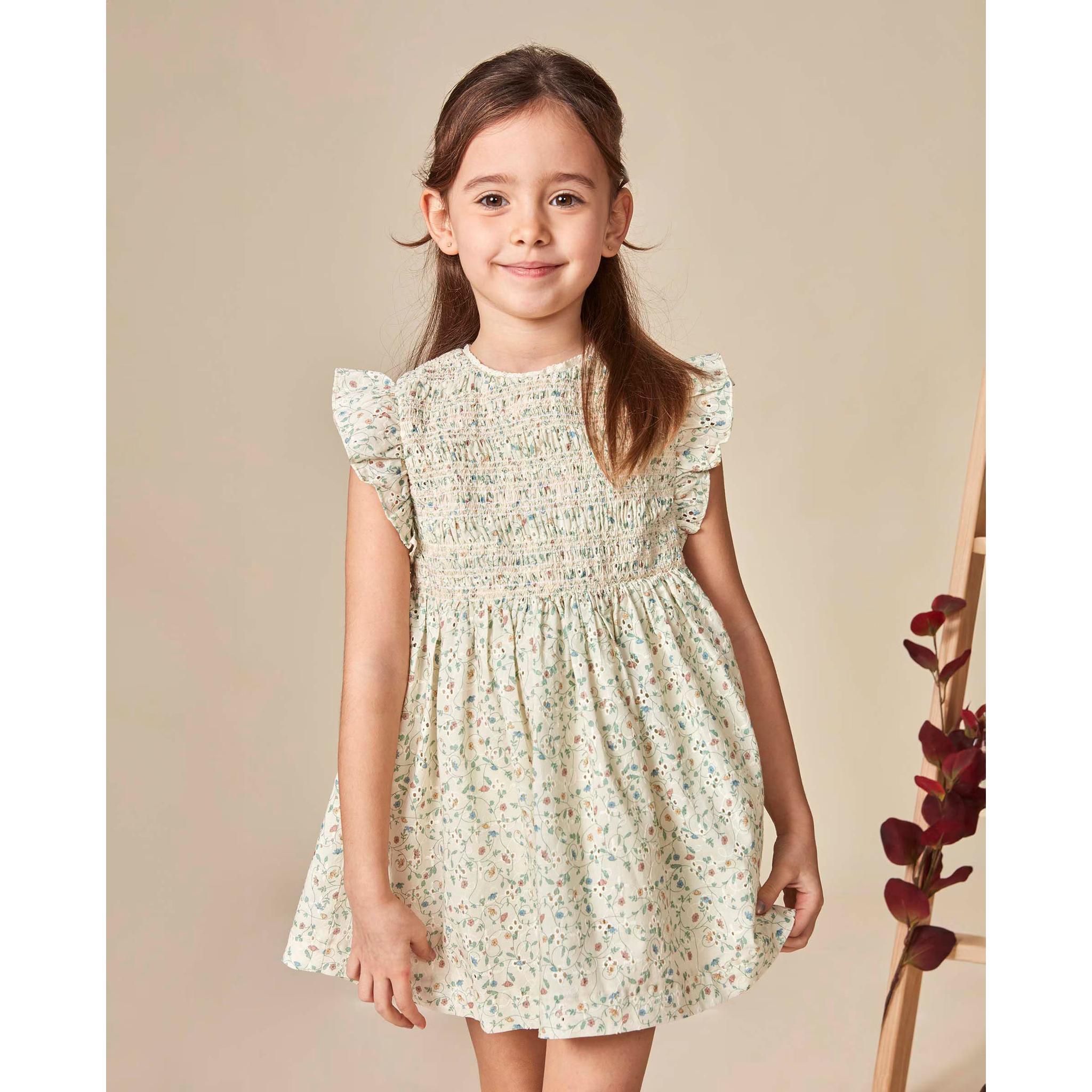 Vestido Eyelet Estampado