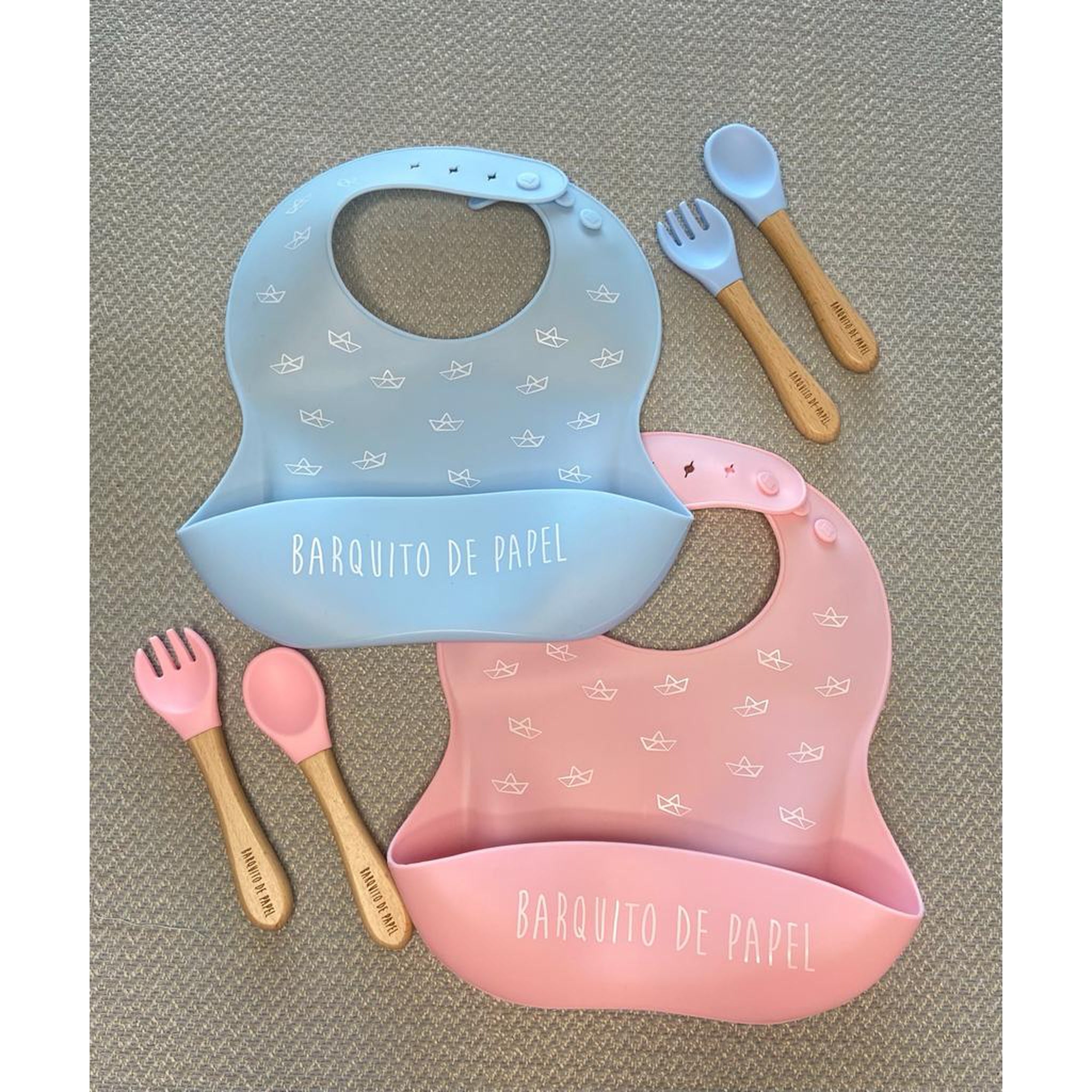 Blue Silicone Bibs