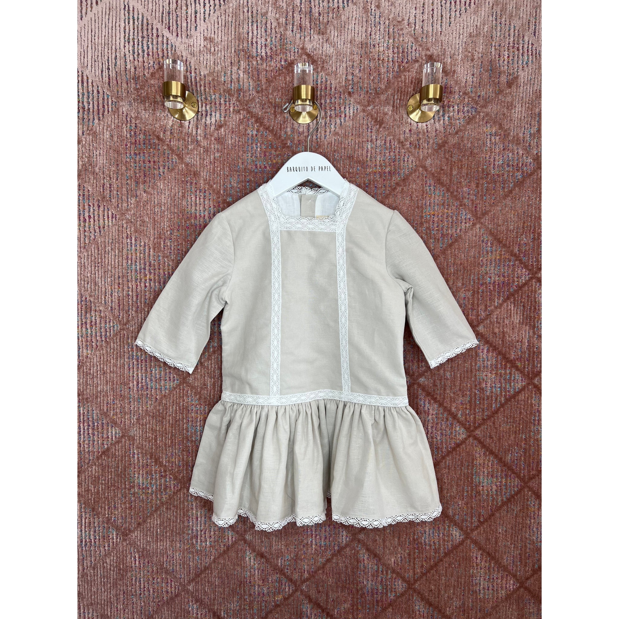 Sophia Taupe Linen Dress