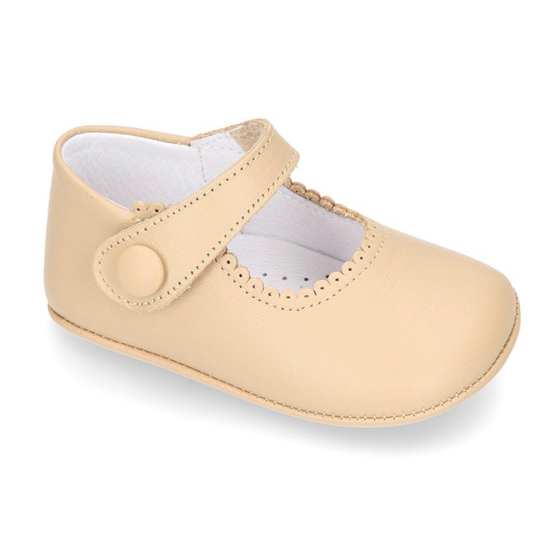 Mary Jane Leather Crib Shoes - Camel