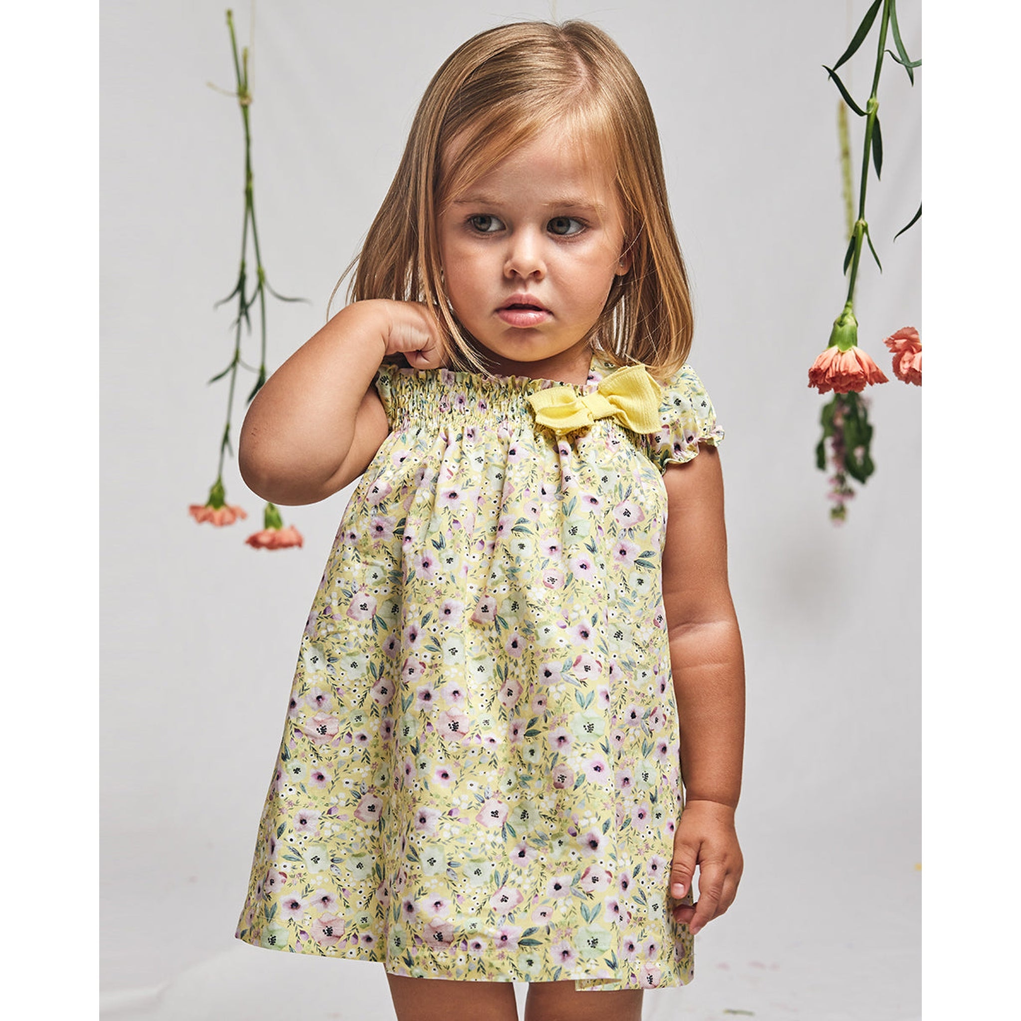 Yellow Poppies Dress with Bloomer
