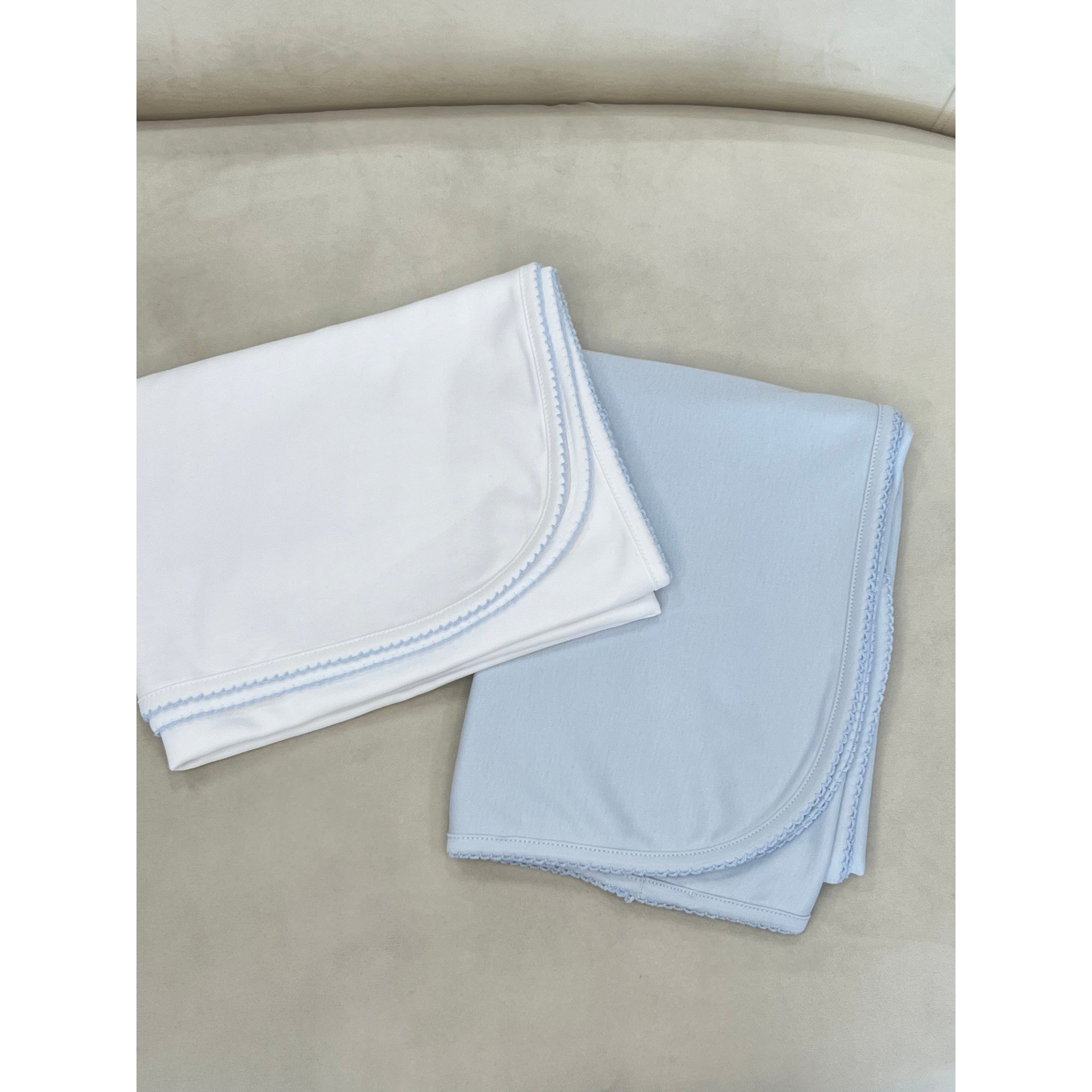 Blue Pima Blanket - Blue Trim